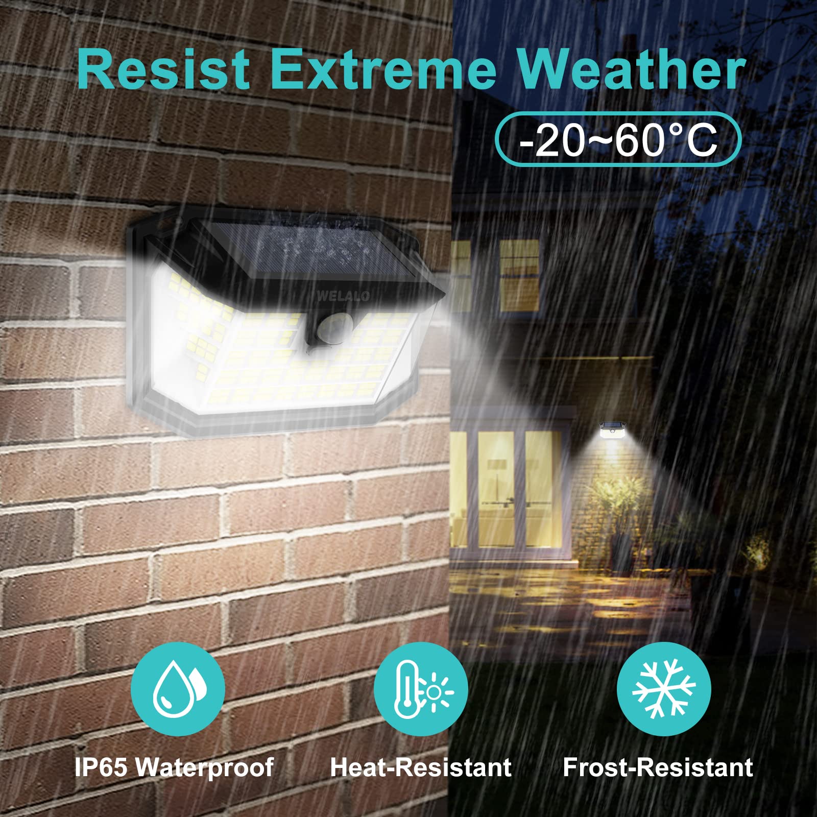 Solar Motion Sensor Lights Outdoor, [3 Modes/4 Pack/188 Led] 270 Wide Angle Lighting,Security Solar Powered Wall Lights, Ip65 Wa