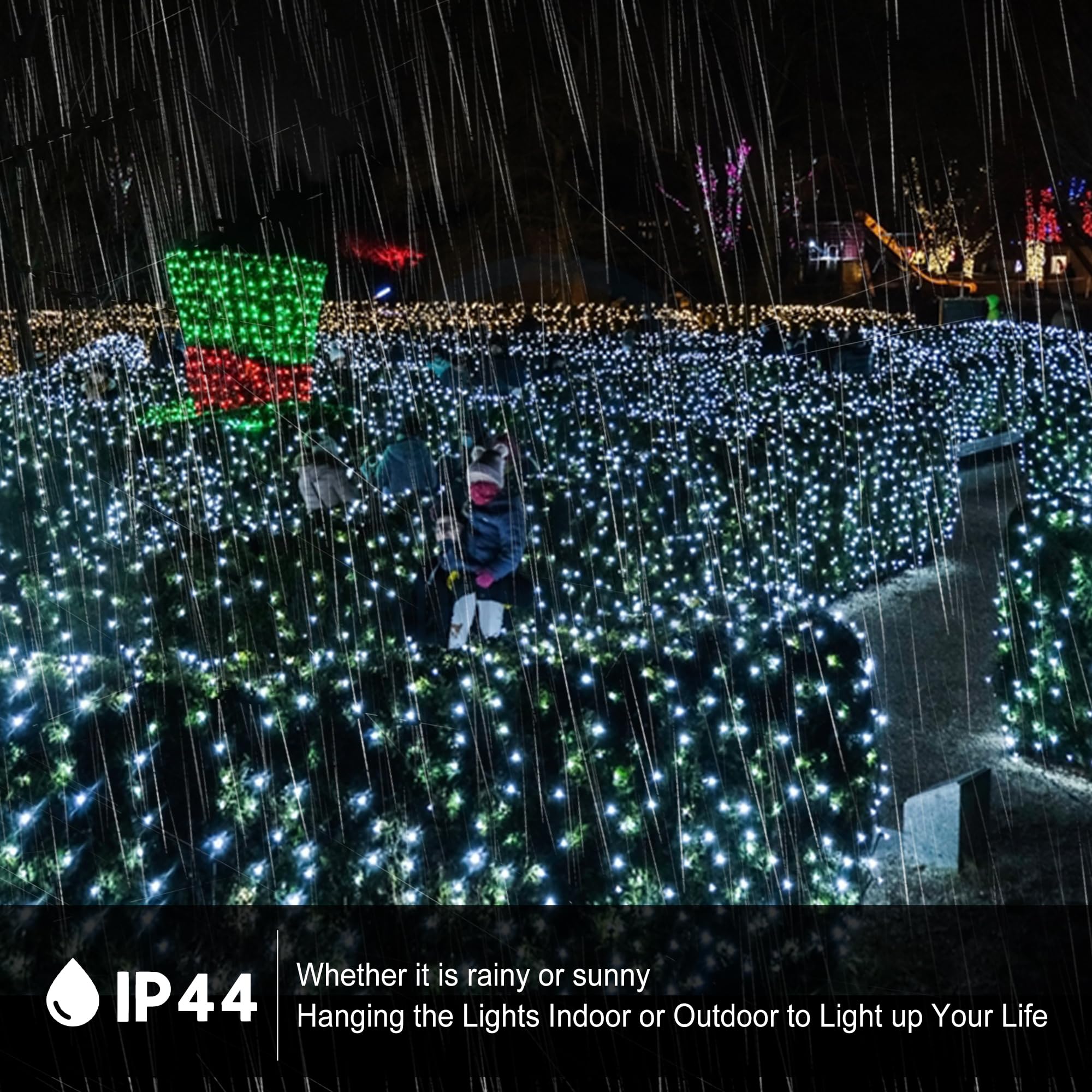 Kemooie 500 Led Christmas String Lights, 164Ft 8 Lighting Mode With Memory Plug In Green Wire Waterproof Lights, For Outdoor Ind