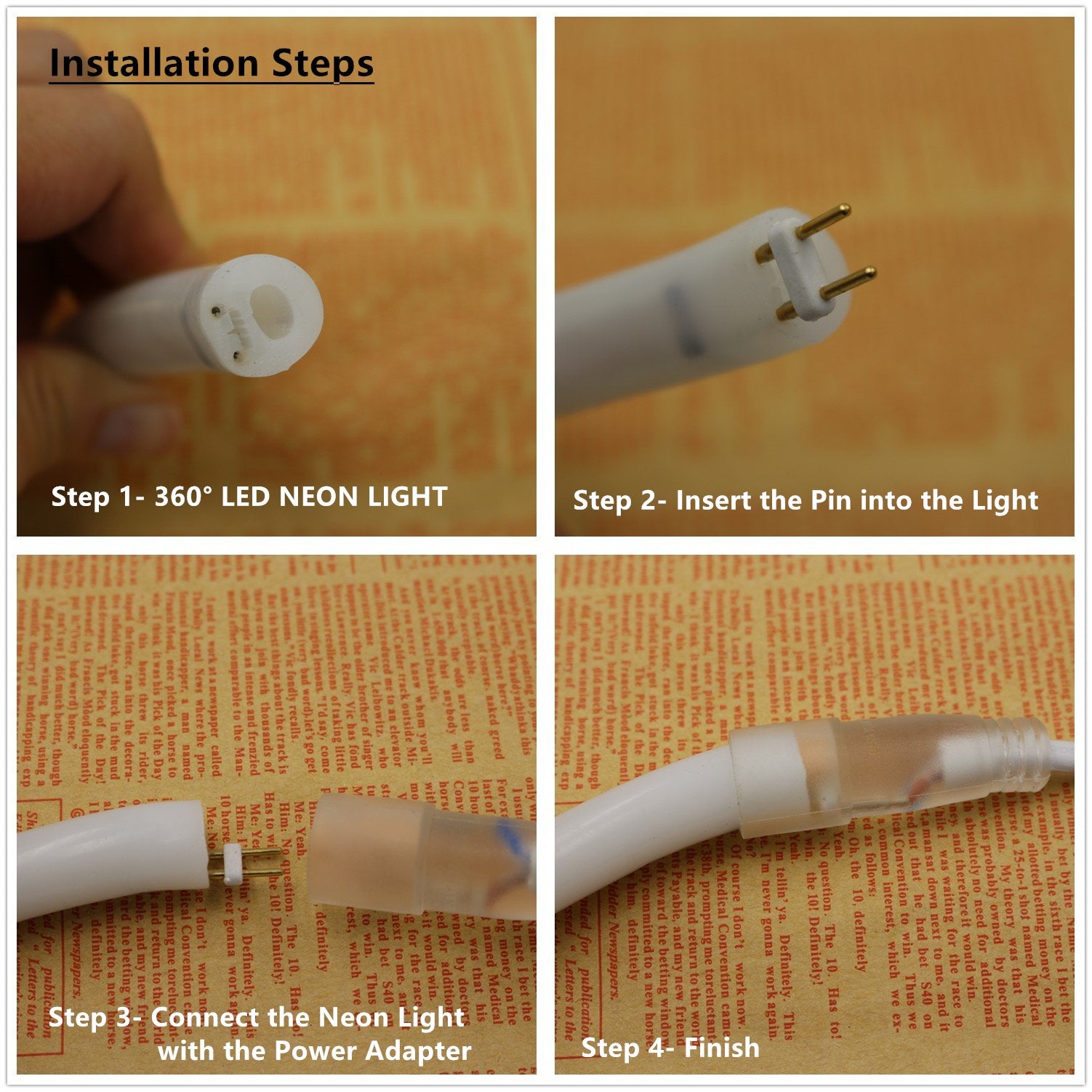 Iekov 360° Led Neon Strip Light, Dimmable & Waterproof, 5M/16.4Ft, White, Model: 110V-360-Neon-W-5