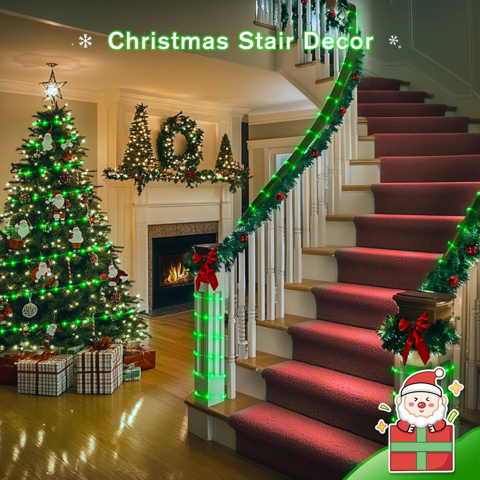 Jmexsuss 200 Led Green Lights String For St Patrick, Green Rope Lights Indoor Outdoor Waterproof, 66 Ft Green Christmas Lights Plug In For St Patrick Day Decoration Outside House Garden