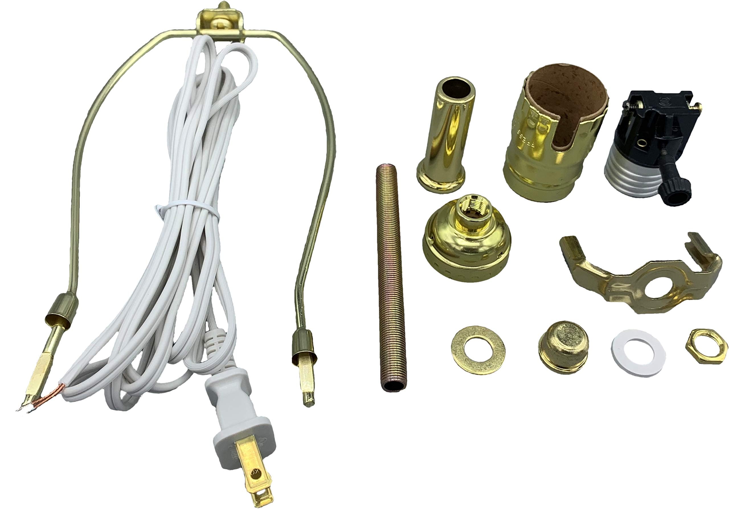 Creative Hobbies Make-A-Lamp Kit #ML3-12S, Complete Lamp Parts, Metal, Gold