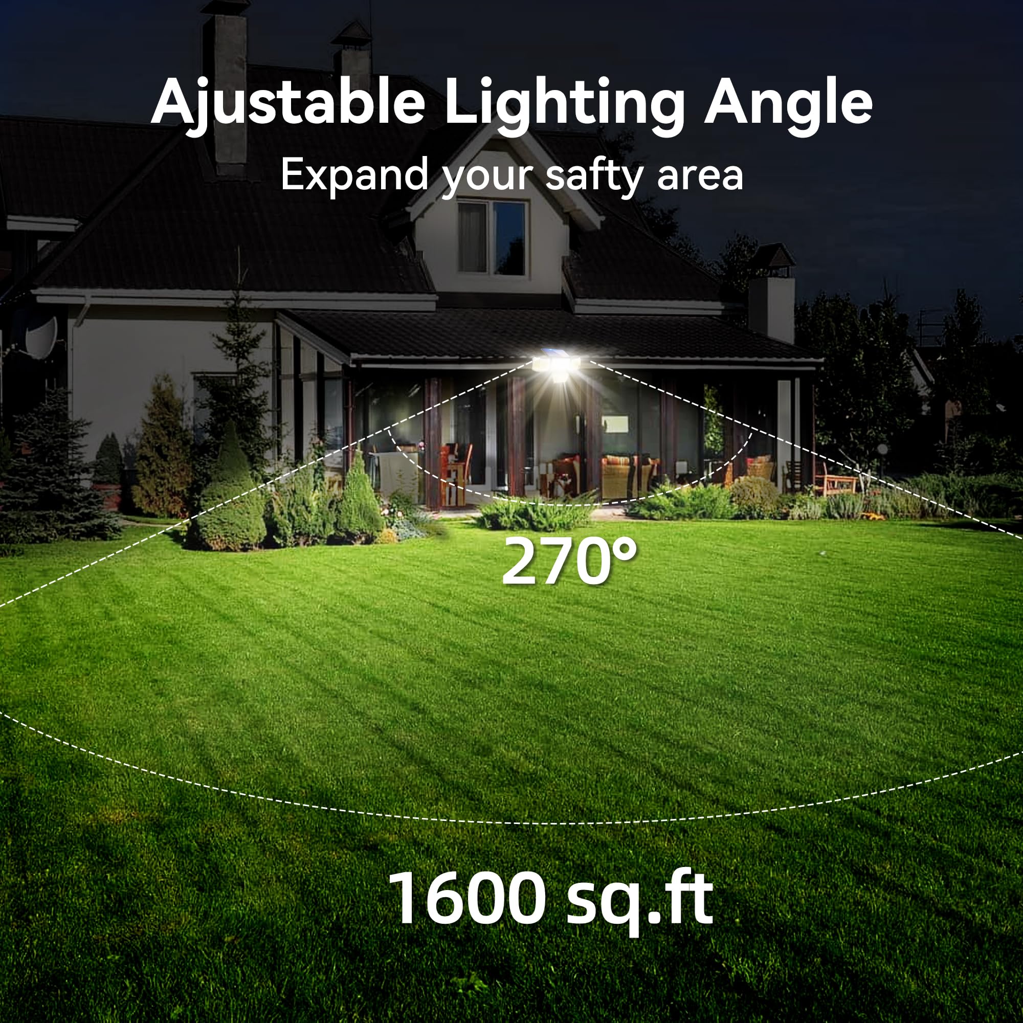 Charkee Solar Lights Outdoor With Motion Sensor, 3000 Lumens 6500K High Brightness, 3 Lighting Modes, Ip65 Waterproof 300Wide An