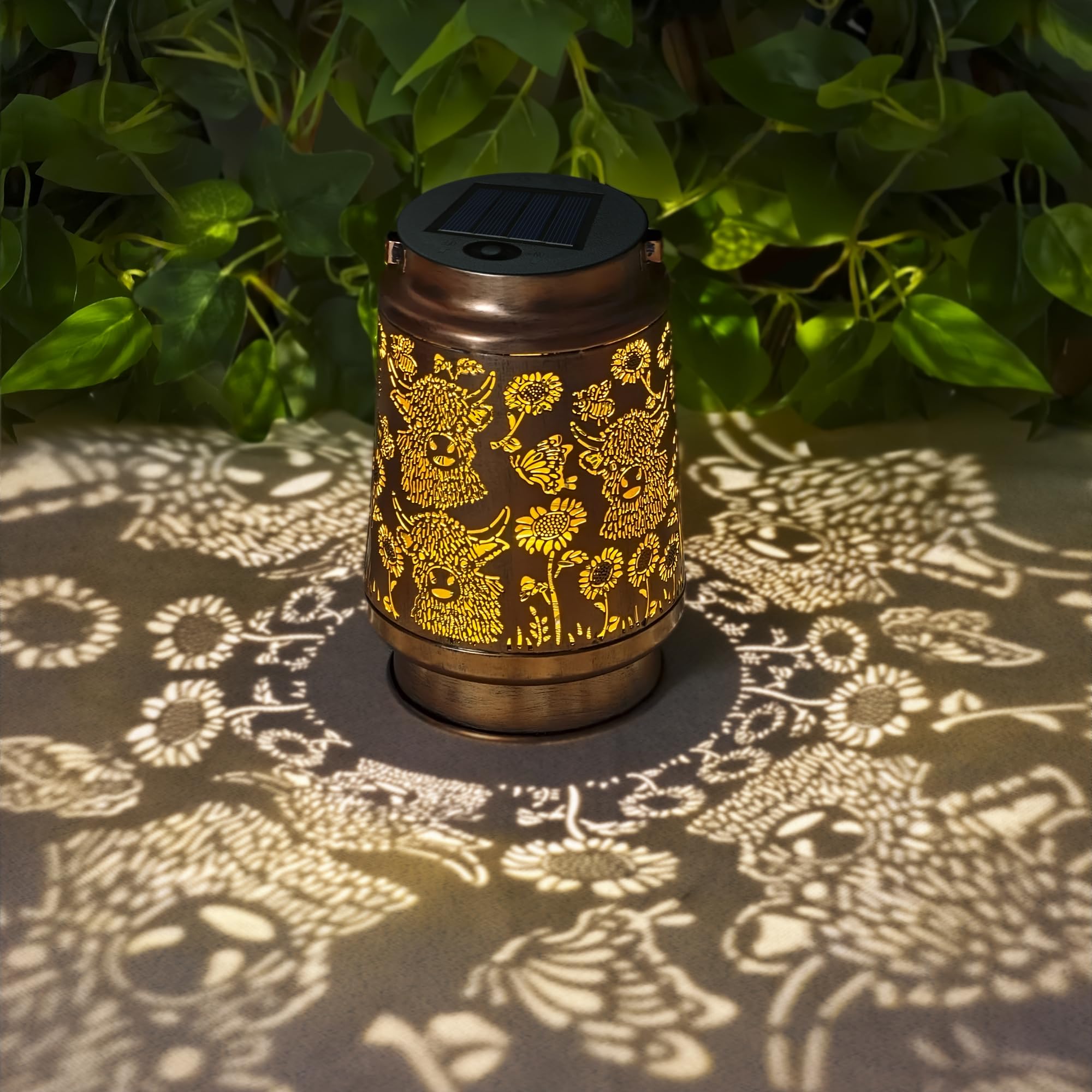 2 Pack Solar Watering Can String Lights Replacement Top - Round Solar Panel Outdoor Waterproof 32 Ft Led Copper Wire Hanging Lan