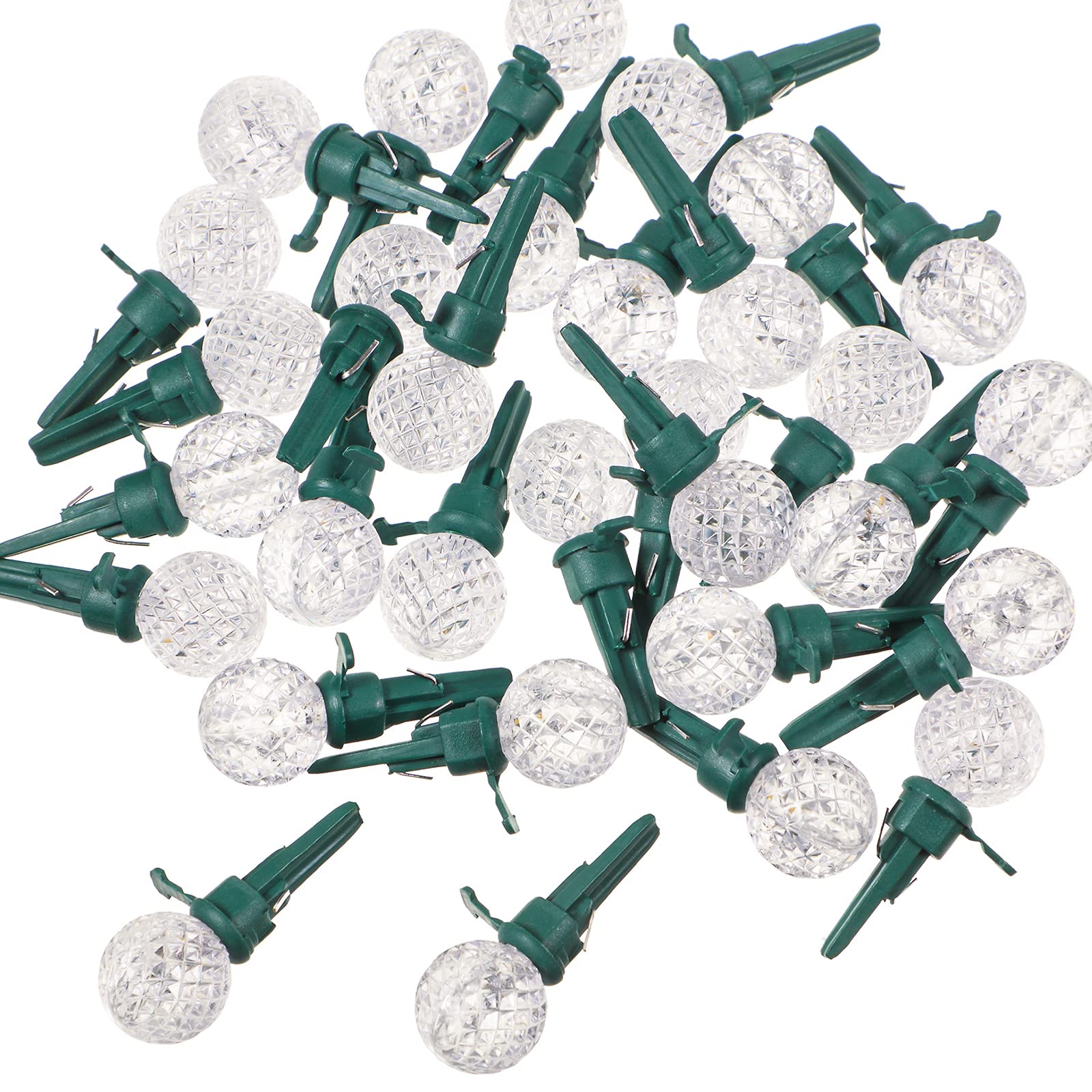 Christmas Replacement Mini Light Bulbs G14 LED String Light Bulbs 0.06 Watt Globe Glass Bulbs with Plastic Base for Outdoor Indo