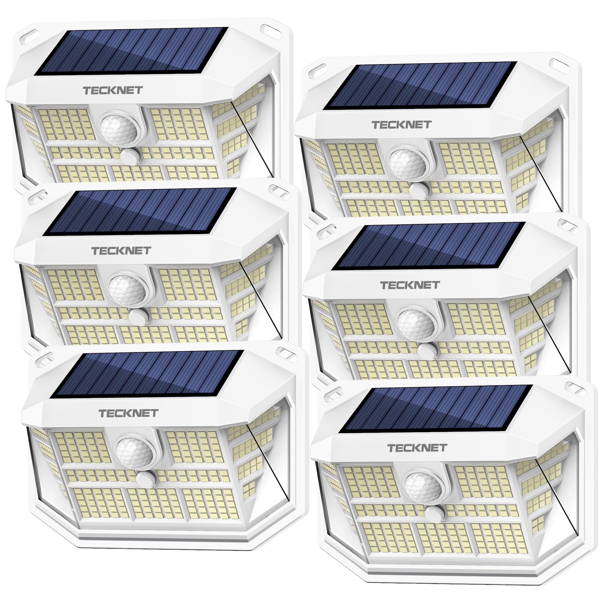 231 LED Solar Lights for Outside Waterproof, 6 Pack 300? Security Wall Lights with 3 Lighting Modes, IP65 PIR Outdoor Motion Sen
