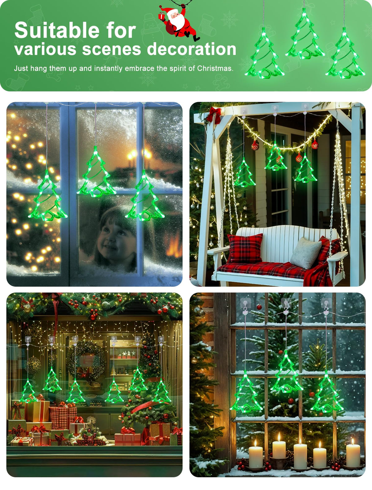 Window Tree Light Youngar Christmas Tree Lights Outdoor Tree Window Light Battery/Usb Po ...