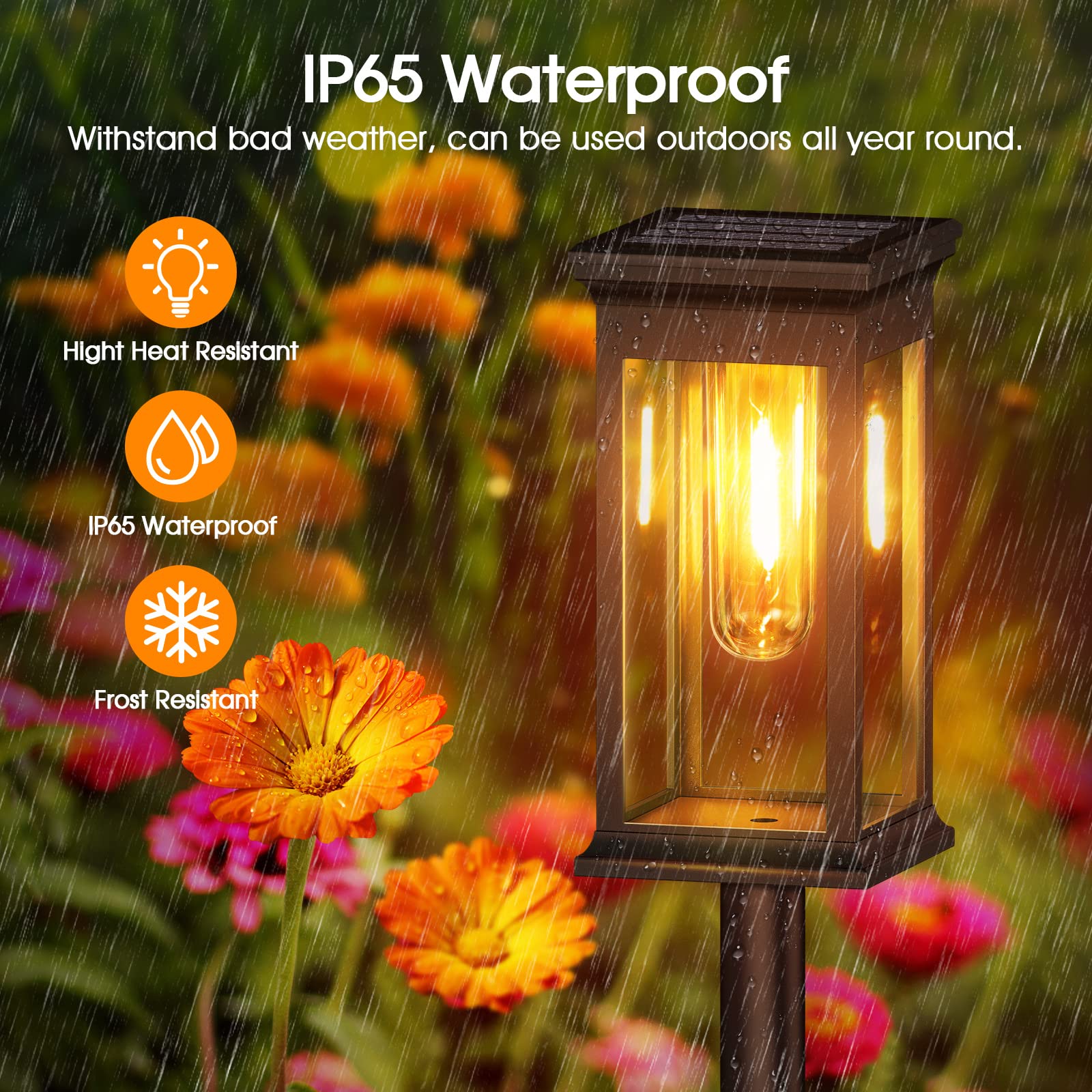 Kooper Solar Pathway Lights Outdoor 8 Pack, 2X Bigger Solar Outdoor Lights, Bright Solar Garden Lights Outdoor Waterproof, Auto