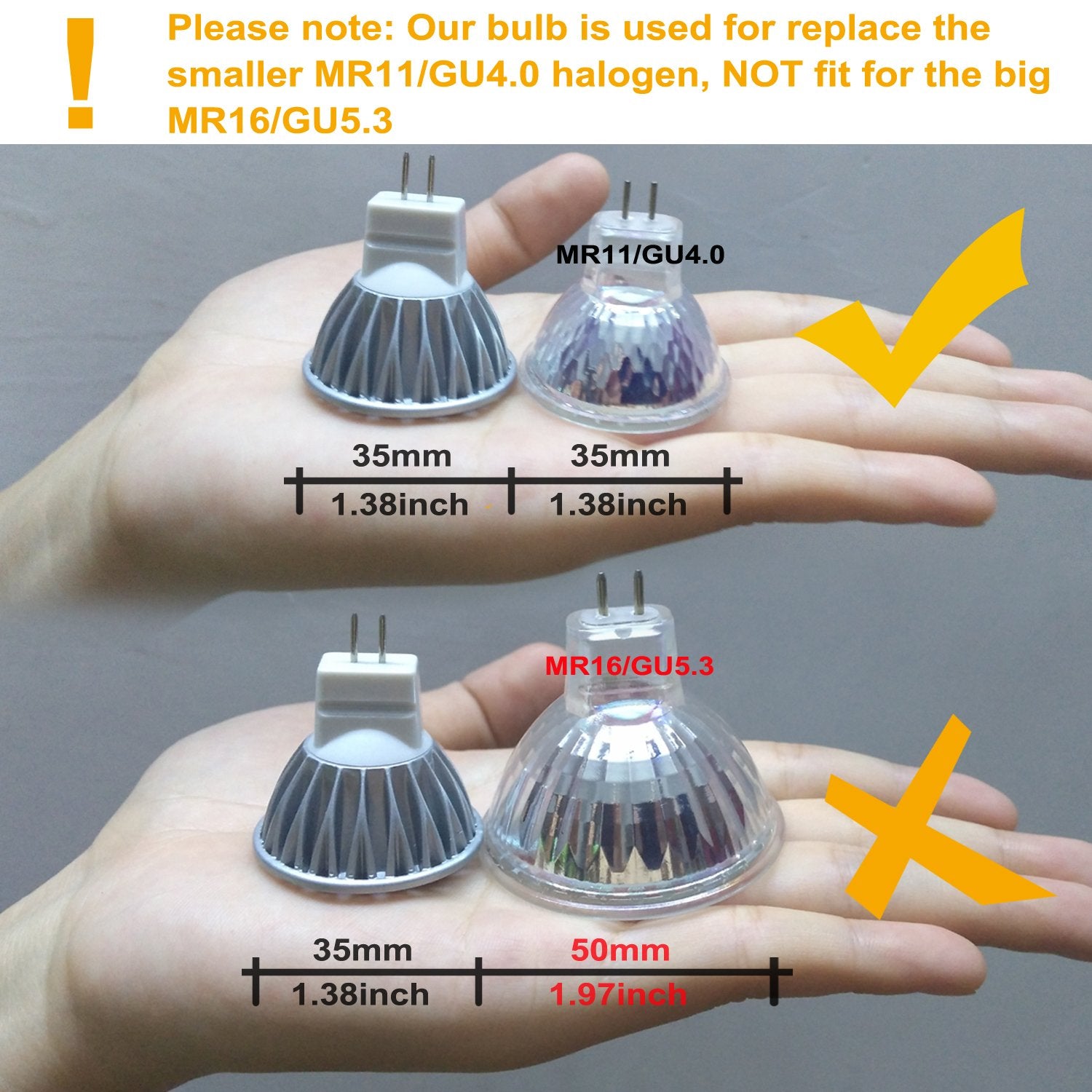 ALIDE MR11 GU4 LED Bulbs 3000K Warm White 3W, 12V Low Voltage Spotlights, 6 Count, Aluminum