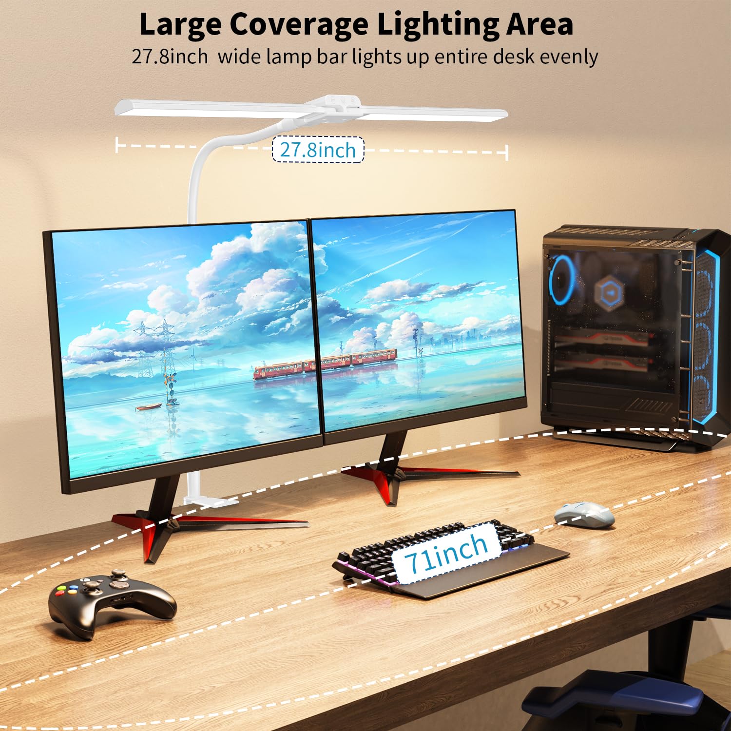 Kablerika Desk Lamp,Double Head Led Desk Lamp With Clamp,Architect Desk Lights For Home Office,Eye-Caring Desktop Office Lamp 4-