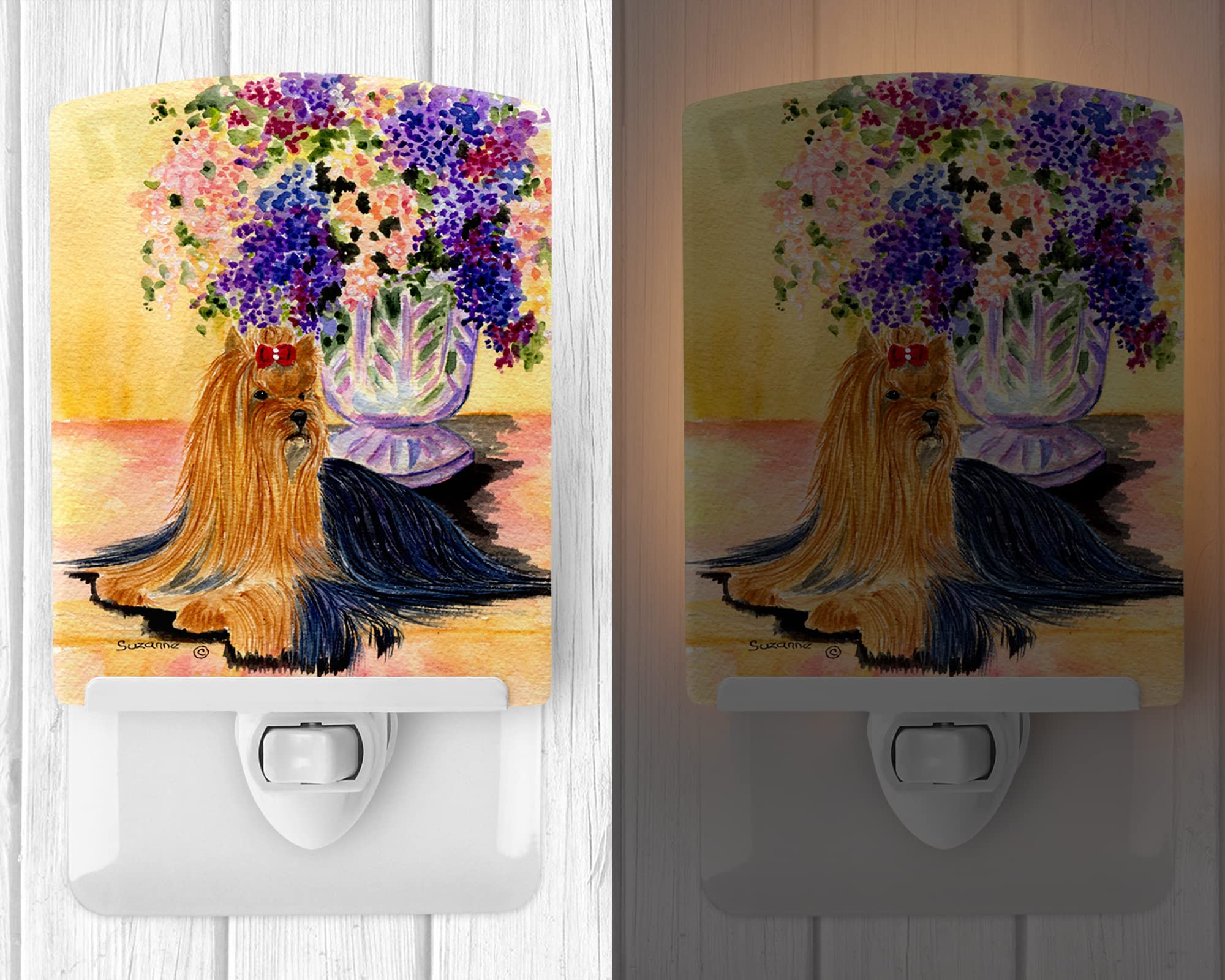 Carolines Treasures Yorkie Ceramic Night Light, UL-Certified, 6x4x3in, Multicolor, Model SS8304CNL