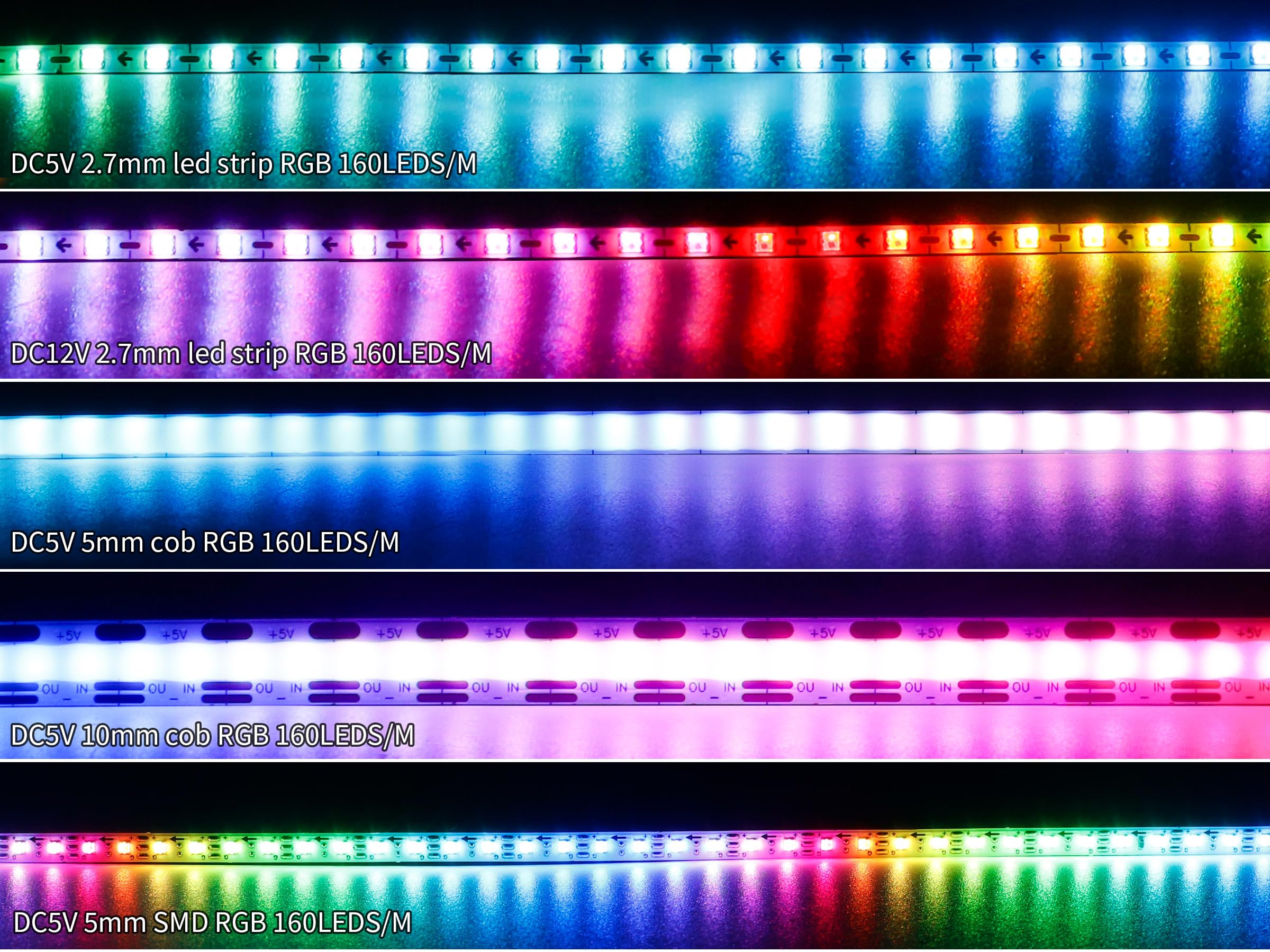 Xnbada 160Leds/M 6.5Ft Ws2812B Ws2812 Led Strip,Smd 2020 Dc5V 5Mm Width Individually Addressable Dream Color Flexible Smart Ligh