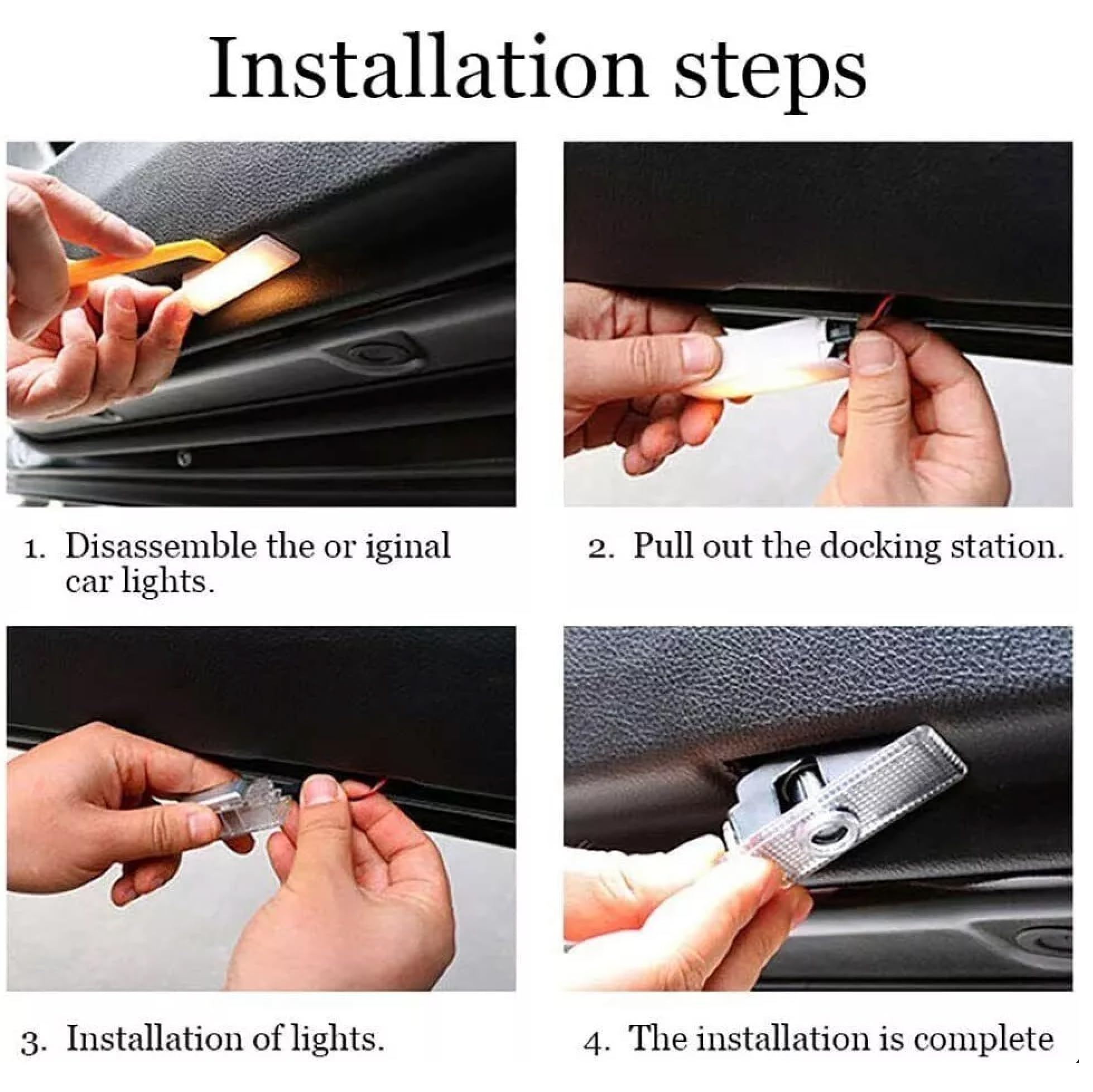 JUNMEI Door Lights Logo Projector - Ultra-Bright Puddle Lights for Alfa Romeo Giulia, Stelvio, Tonale, Giulietta - White Logo, ABS Material