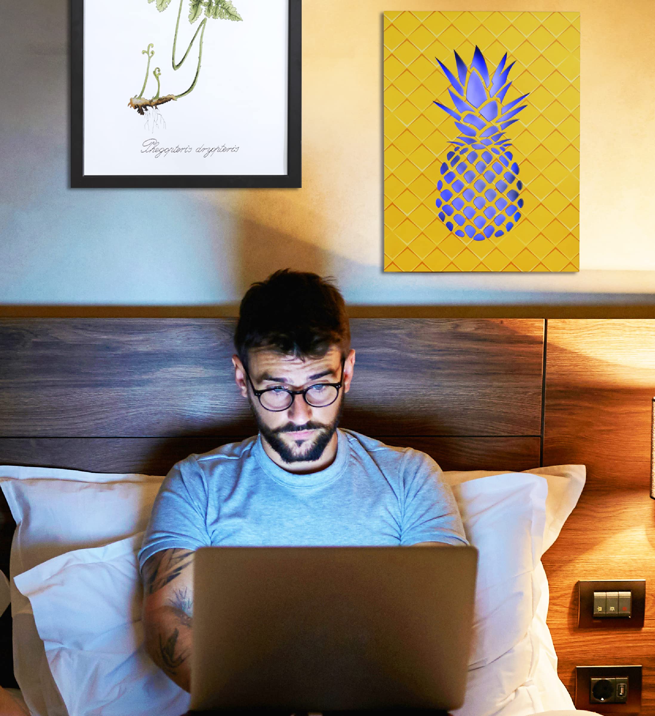 Cota Global Pineapple Led Wall Art - Color Changing Nightlight For Bedroom & Living Room, 16X12 Inch