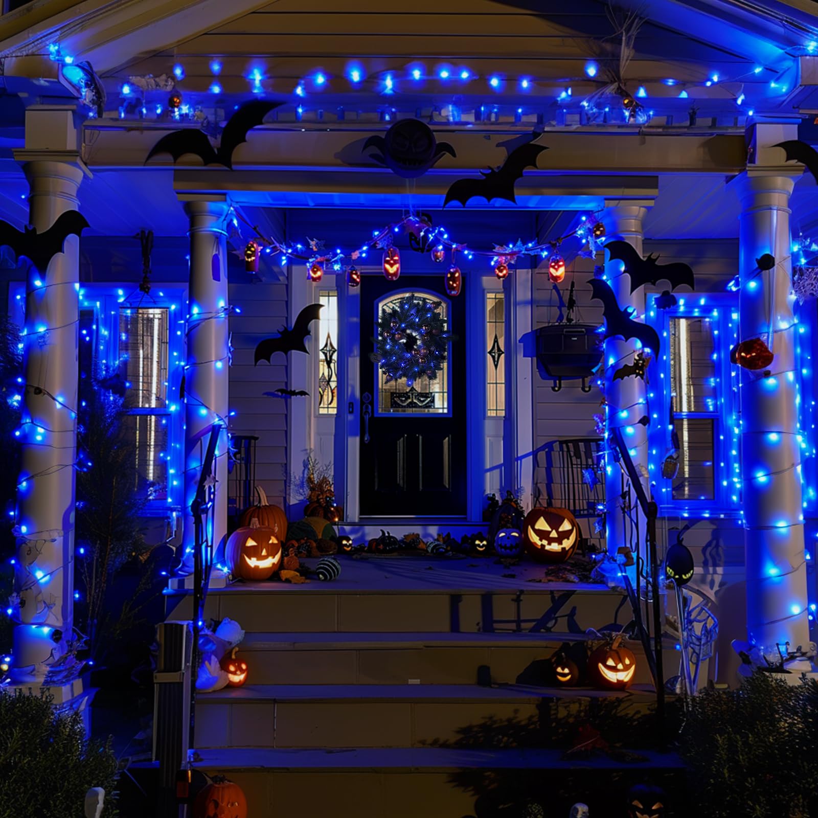 Jmexsuss 8 Pack 50 Led Blue Fairy Lights Battery Operated Halloween Christmas Decorations