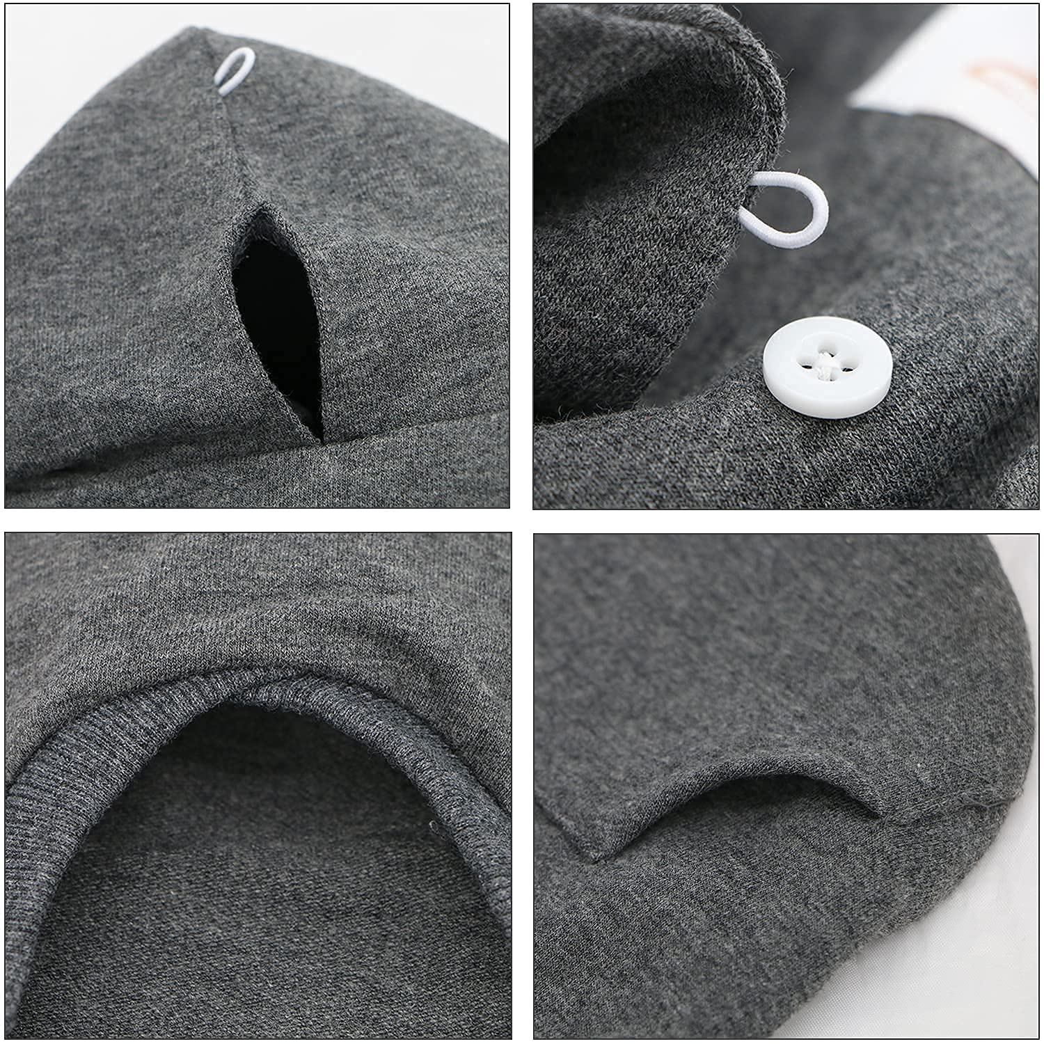 LOPHIPETS Dog Cotton Hoodie Sweatshirt for Small Dogs, 95% Cotton, Large (6.5-10 lbs), Charcoal