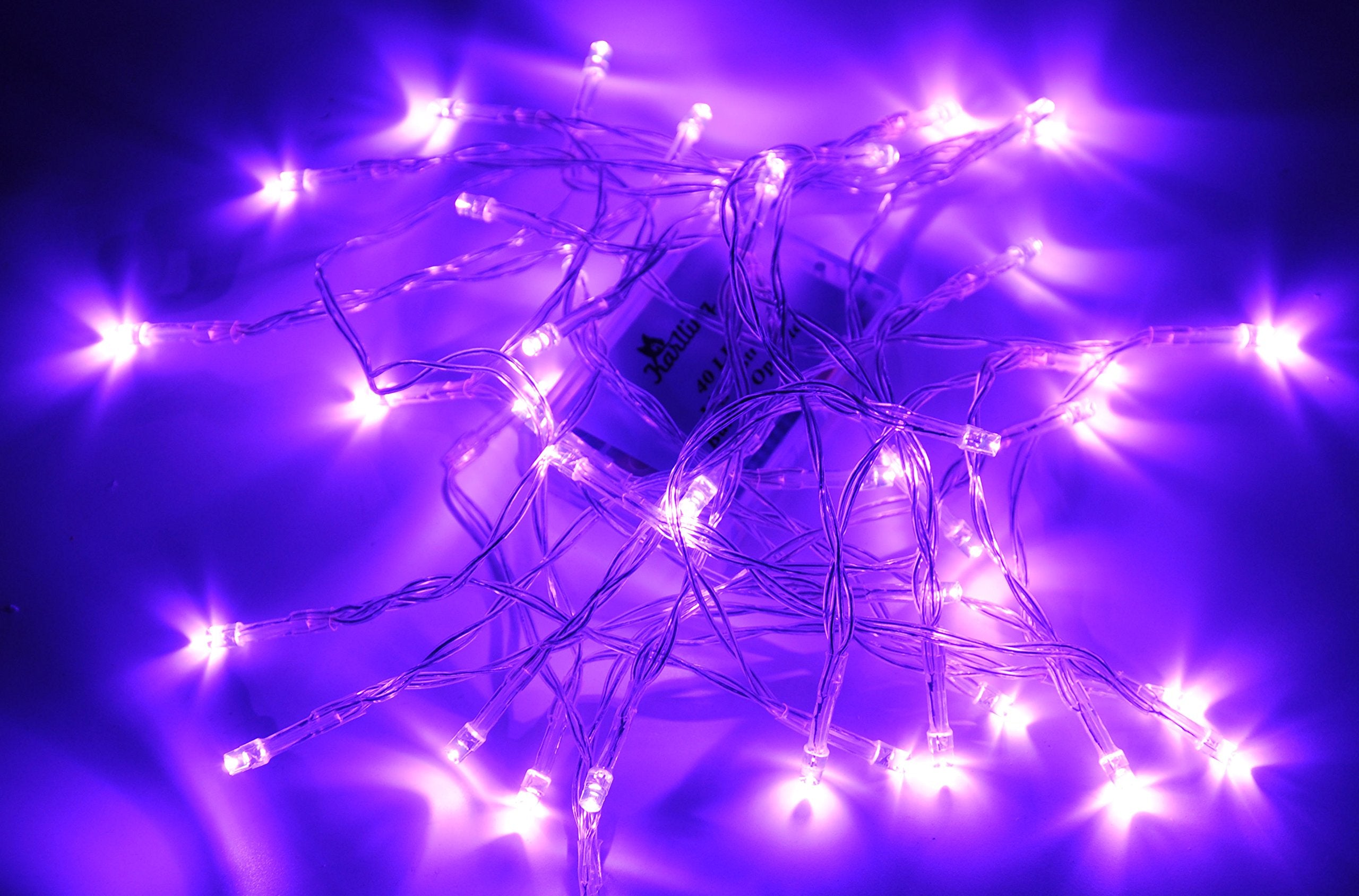 Karlling Battery Operated Purple 40 LED Fairy Light String Wedding Party Xmas Christmas Decorations(Purple,5 Pack)
