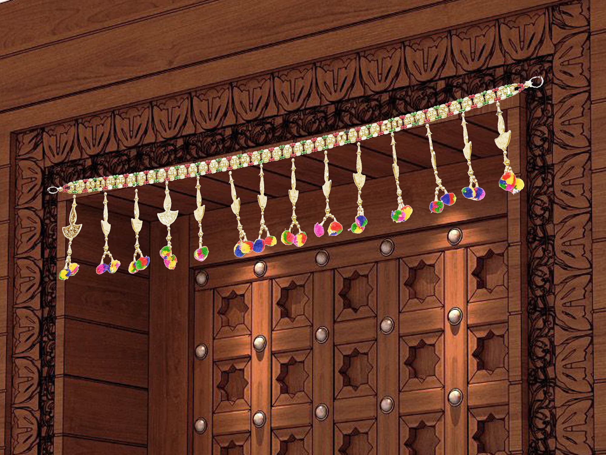 toran bandwarl for Diwali Decoration Diya for Main Pooja Entrance Door toranam Navratri Onam Pongal.