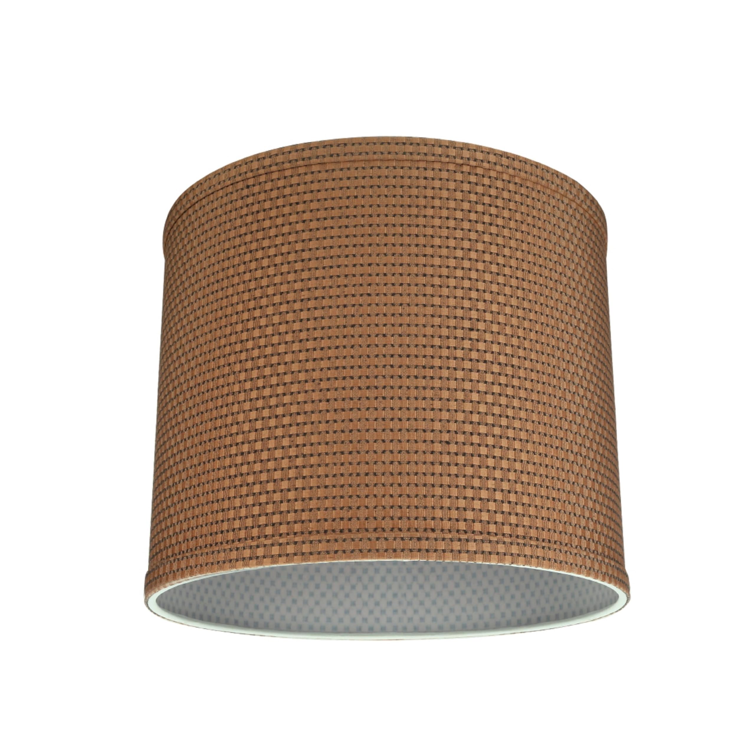 Aspen Creative 31089A, Transitional Drum (Cylinder) Shaped Spider Construction Lamp Shade in Brown, 12&quot; wide (12&quot; x 12&quot; x 10&quot;)