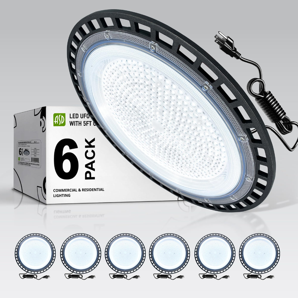 ASD 200W LED Low Bay Lighting, Ceiling Pendant Work Light - 5FT Plug-i ...