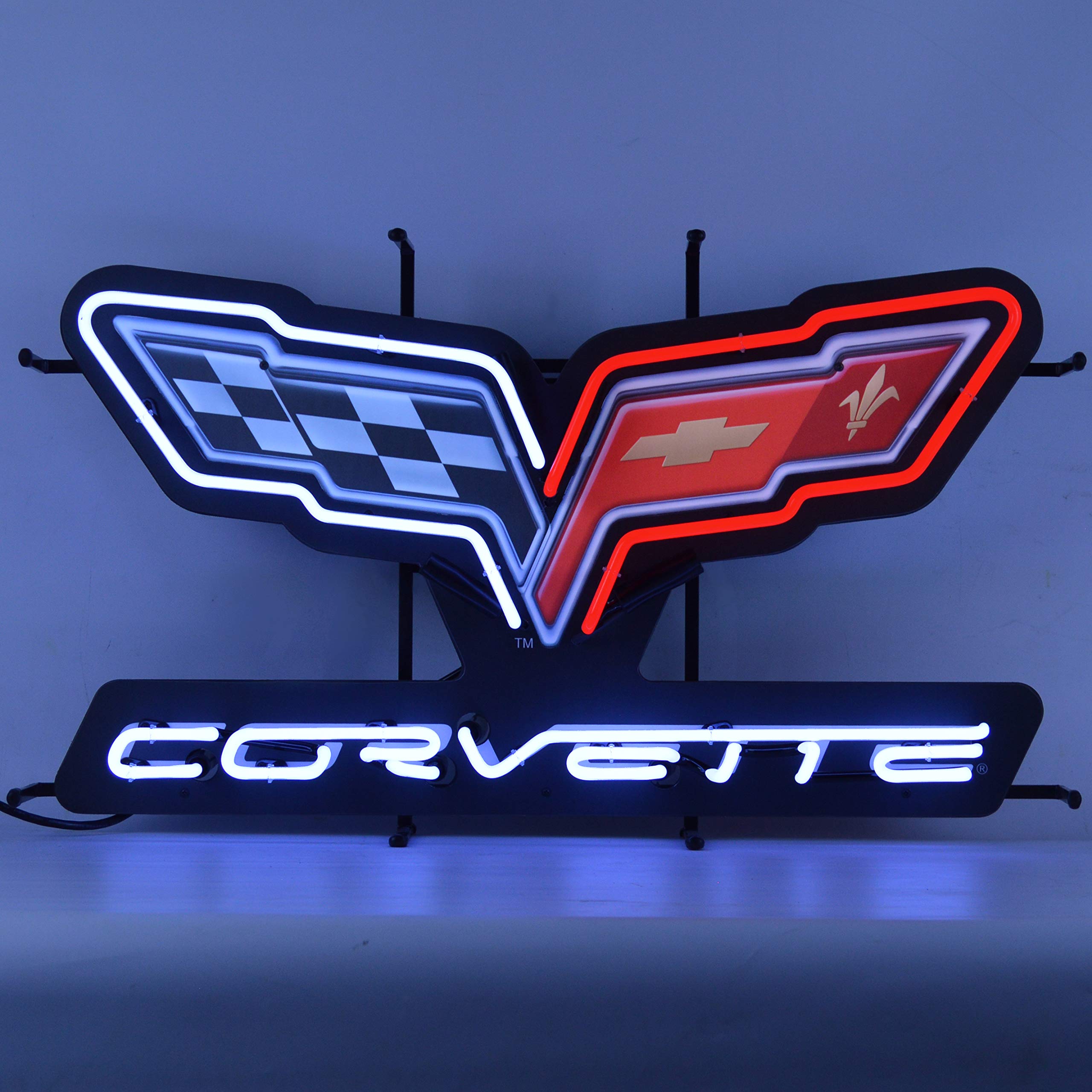 Neonetics Corvette C6 Neon Sign 30inx17in Red & White Real Neon Tubes Model 5CRVC6