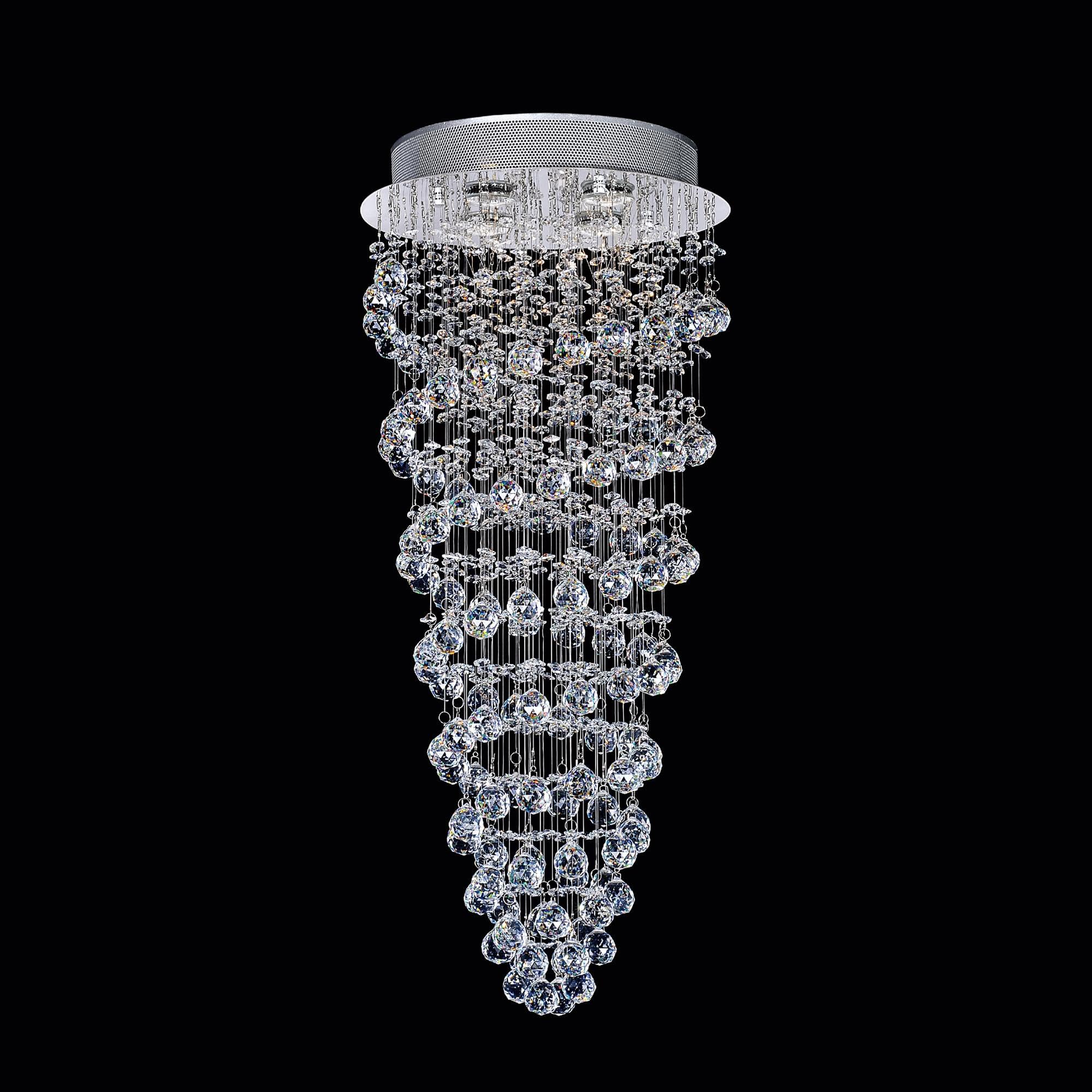 Cwi Lighting Chrome Double Spiral 4-Light Flush Mount Metal Ceiling Fixture