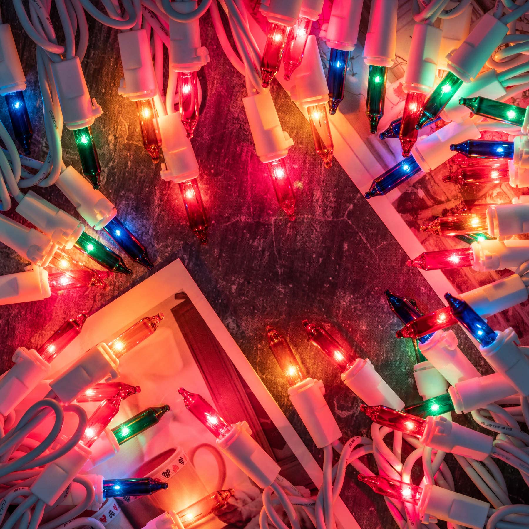 YULETIME Multicolor Christmas Lights, 200 Count, 66 Feet, UL Certified, Incandescent Mini Light Set, Model DDS-L-100E/2F, White Wire