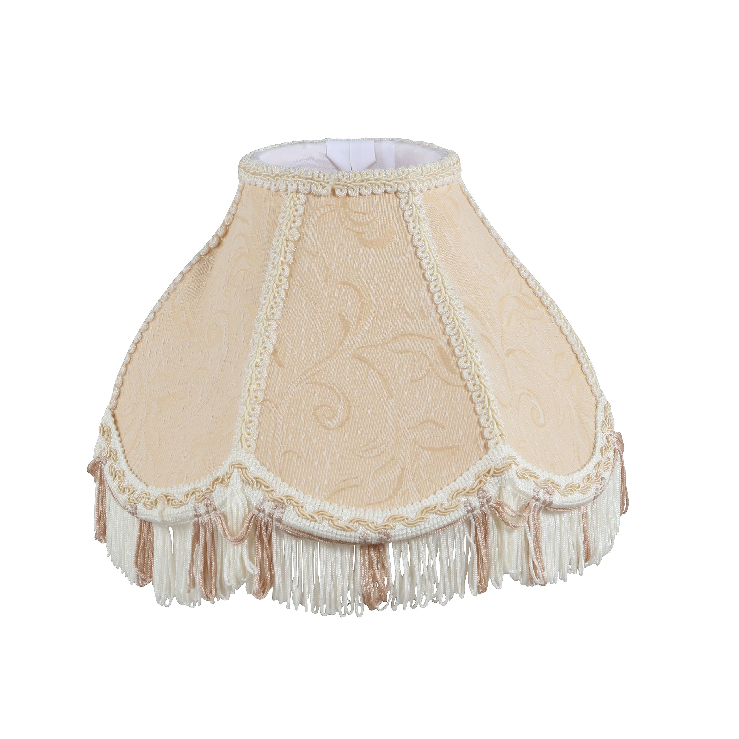 Aspen Creative 55006, Transitional Scallop Bell shape UNO Lamp Shade, Wheat, 5&quot; Top x 10 1/4&quot; Bottom x 7 1/8&quot; Slant, Slip UNO 33mm