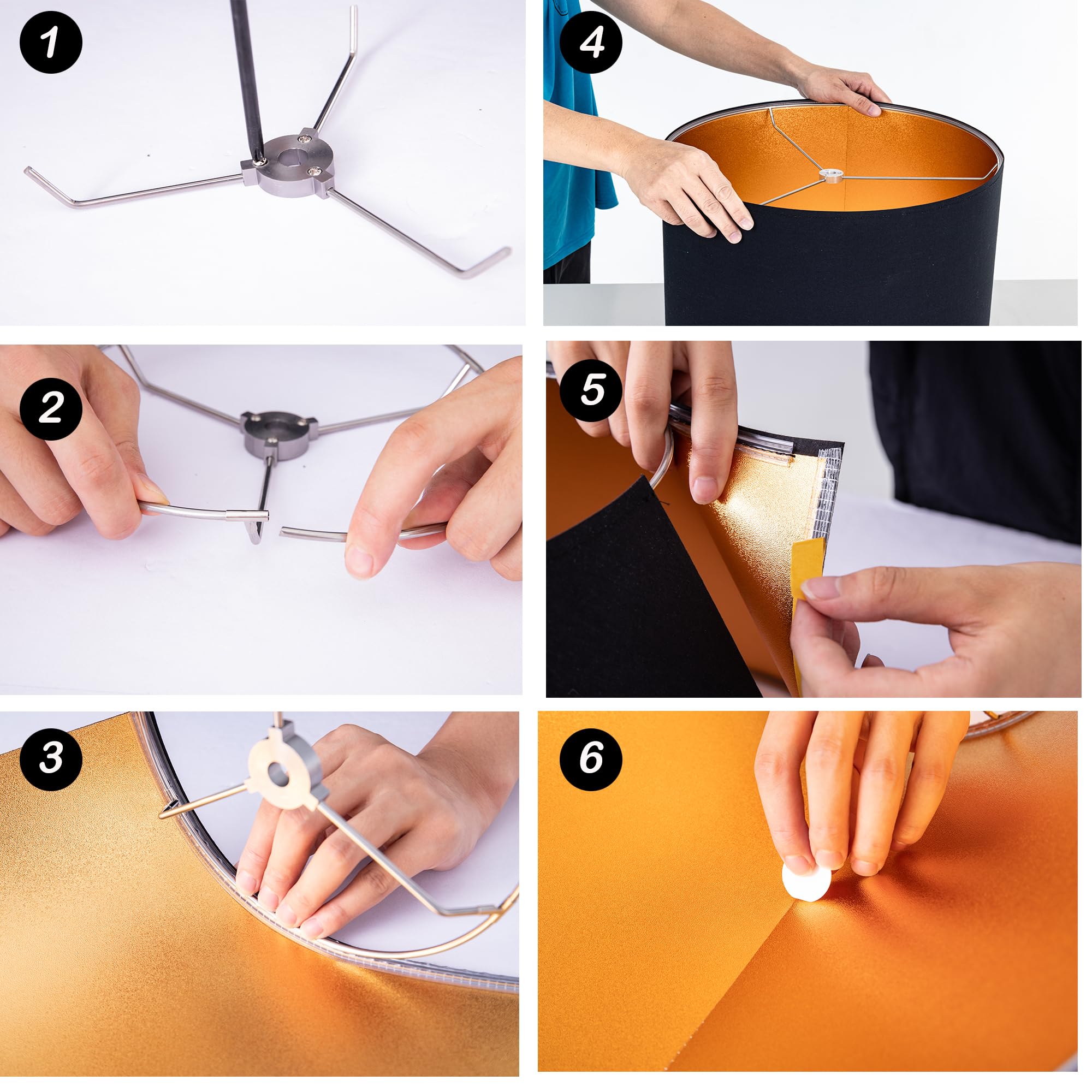 Wellmet 13x13x10 Assembly Required Lampshade for Table Lamp, Bedside Lamp, Floor Lamp, Fabric Drum Lampshade Classic Modern Styl