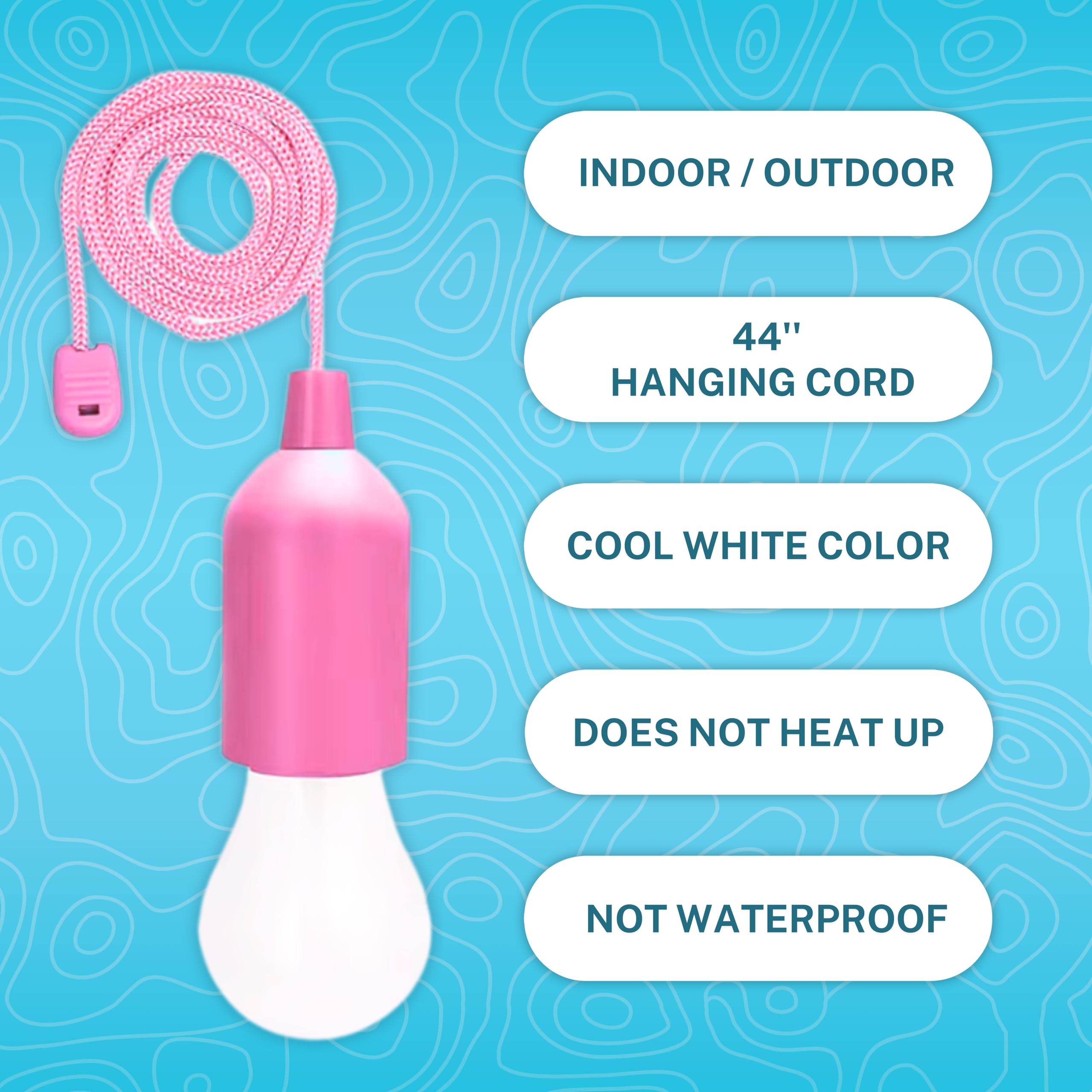 Fomlight 4 Hanging LED Kids Lights, Battery-Operated, Multicolor, Safe for Indoor/Outdoor Use, Model LP-9115