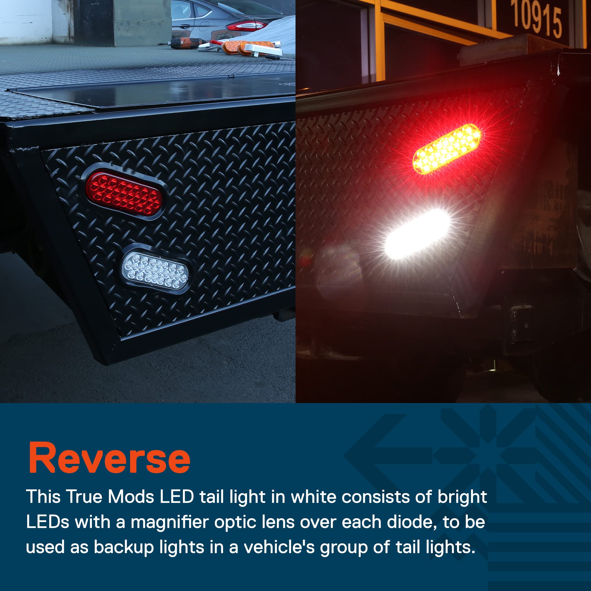 4Pc 6&quot; White Oval Led Reverse Trailer Tail Light Kit [Dot Fmvss 108] [Sae (2) R] [24 Led] [Grommet & Plug Included] [Ip67 Waterproof] [Back Up Signal] Trailer Lights For Boat Trailer Rv Trucks