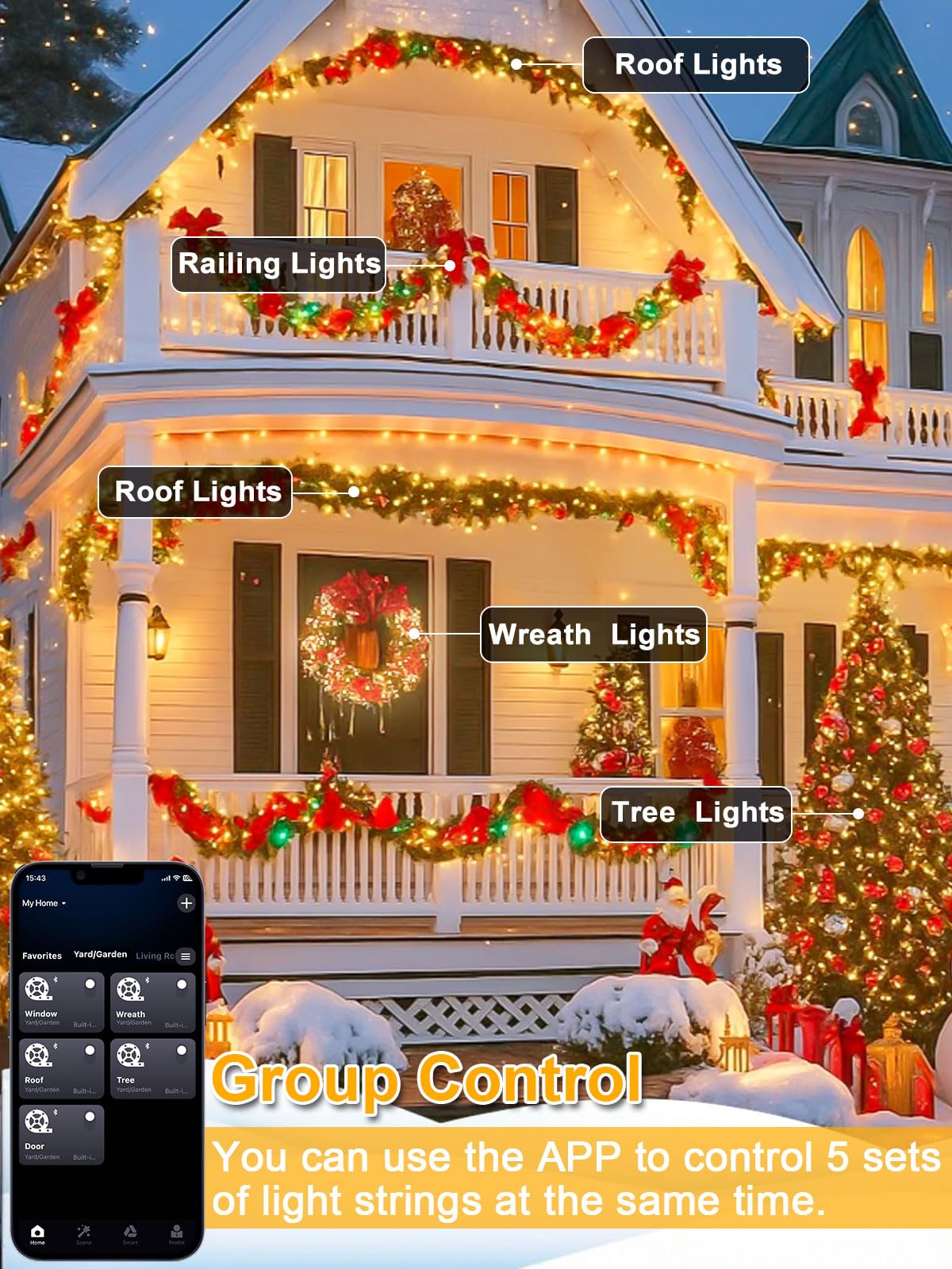 Smart Color Changing Christmas Lights With Remote & App Control  198Ft 600 Led Rgb String Lights With Timer  Music Sync Multiple Modes Twinkle Christmas Tree Light Waterproof Indoor Outdoor Xmas Decor