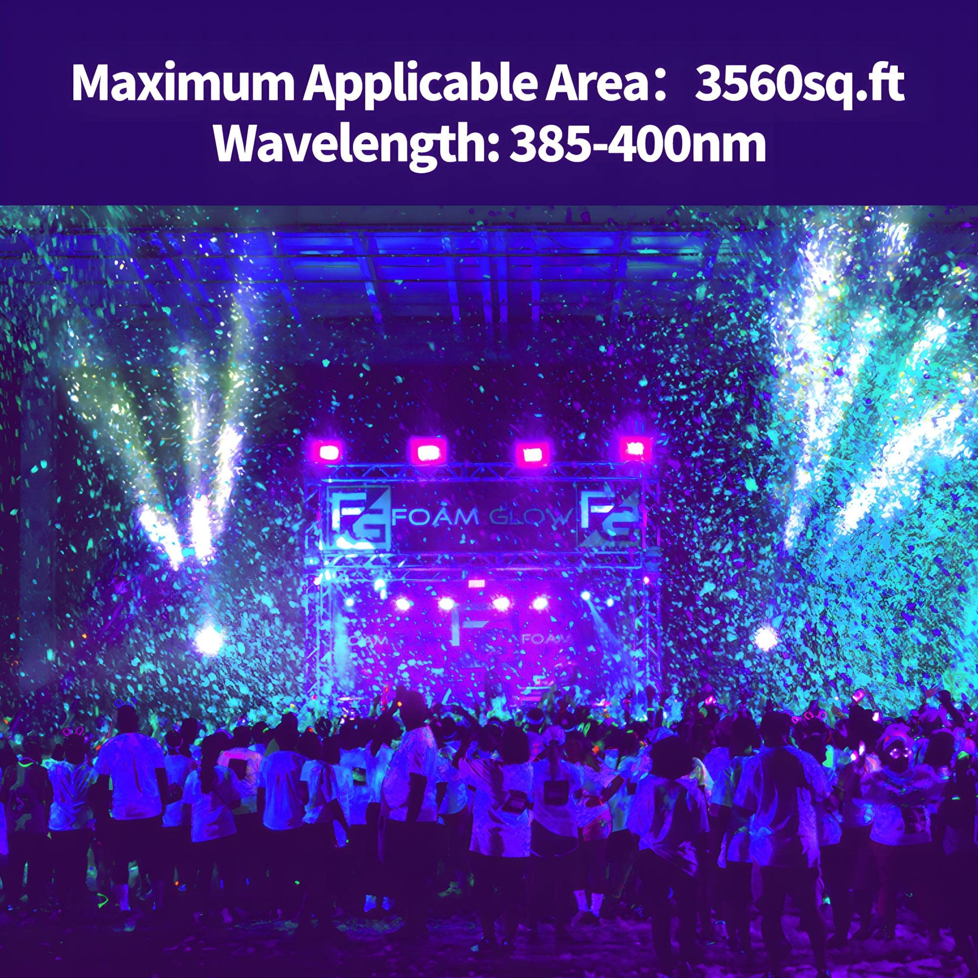YAYIT 200W Blacklight Flood Light - IP66 Waterproof, Aluminum, 10ft Cord, 4 Pack, Perfect for Parties, Halloween, Stage, Gym