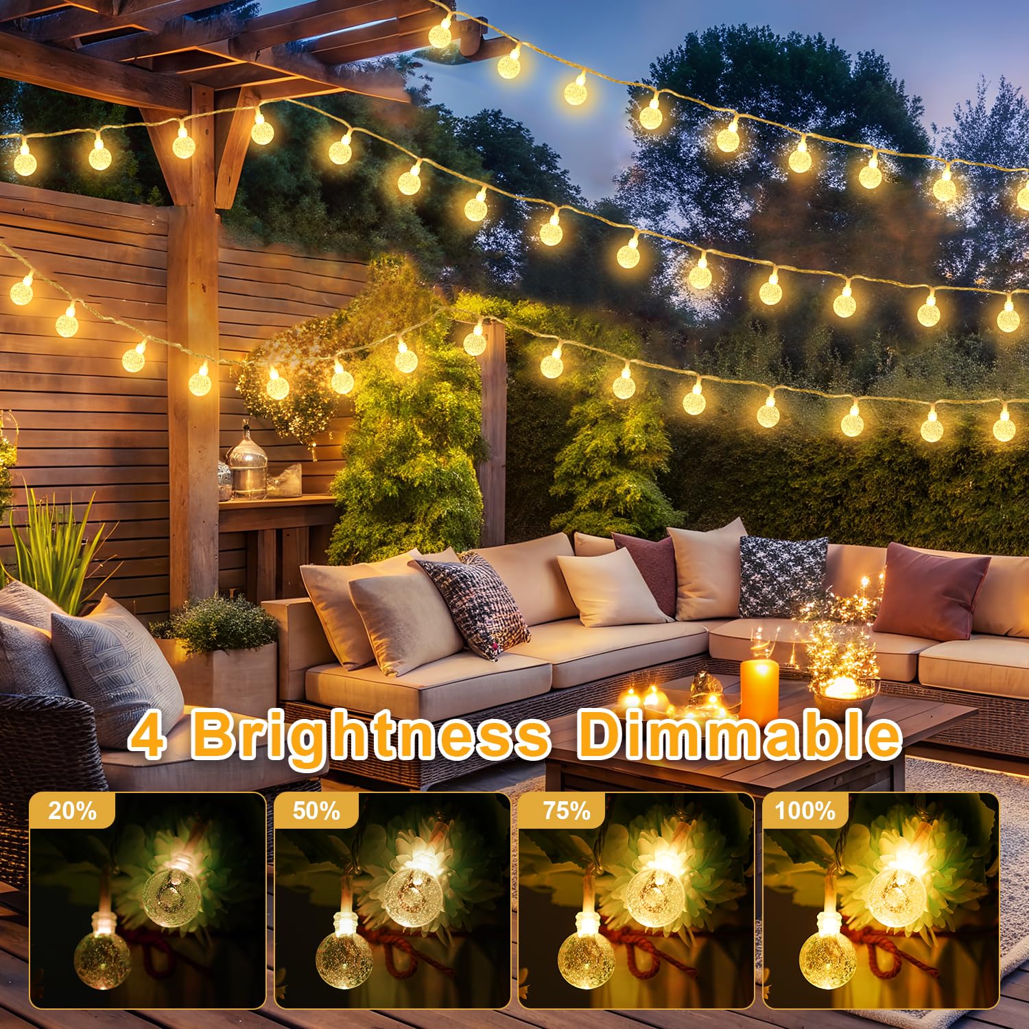 OMIKA Color Changing String Lights, 33ft 60LED, Plug-in, Indoor/Outdoor, 24 RGB Colors, Decorative for Parties and Christmas Décor