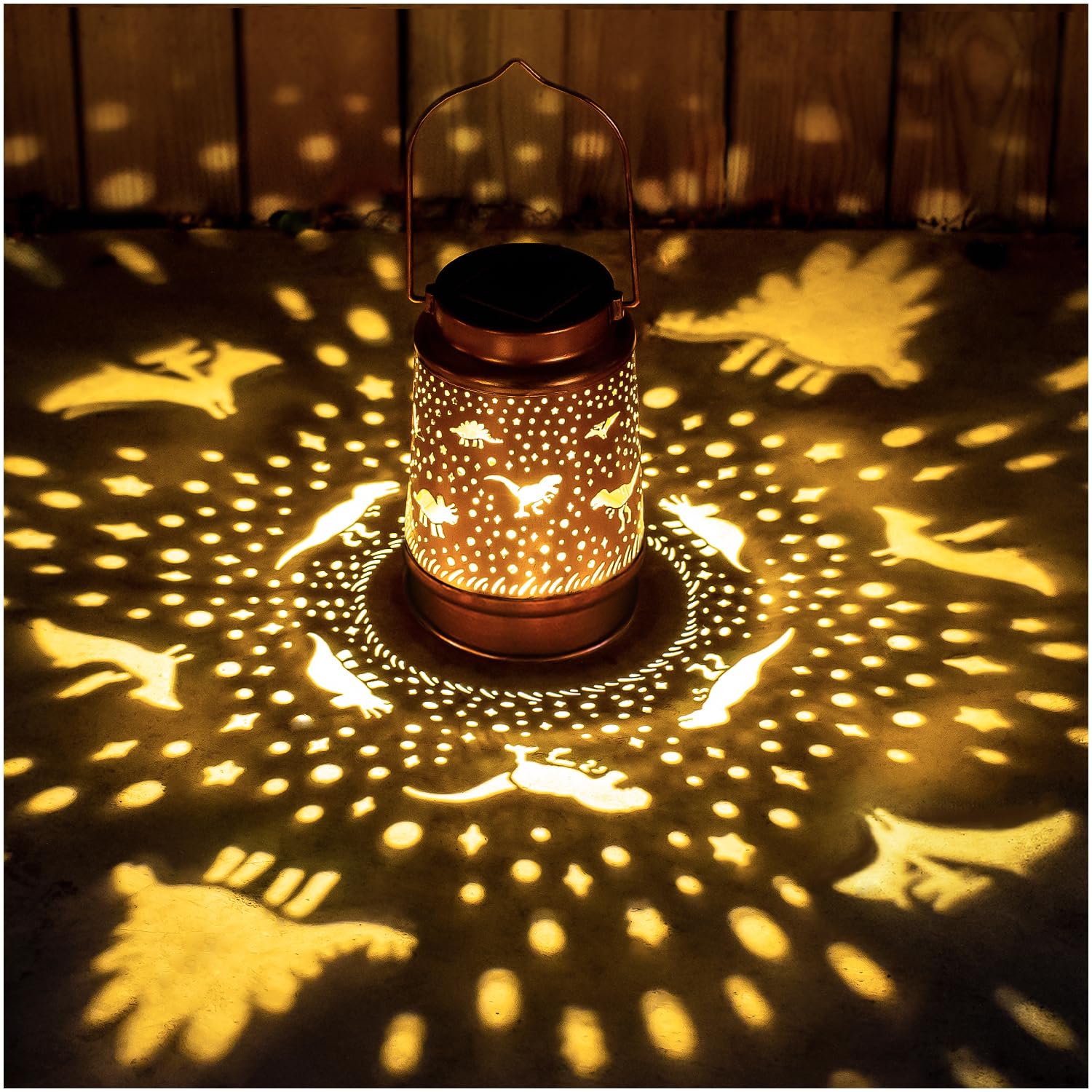 Dinosaur Solar Lanterns Outdoor Waterproof Hanging Solar Lights Dinosaur Gifts For Women Men Metal Decorative Led Dinosaur Lanterns For Garden Decor,Yard,Patio,Lawn,Tabletop,Pathway,Landscape