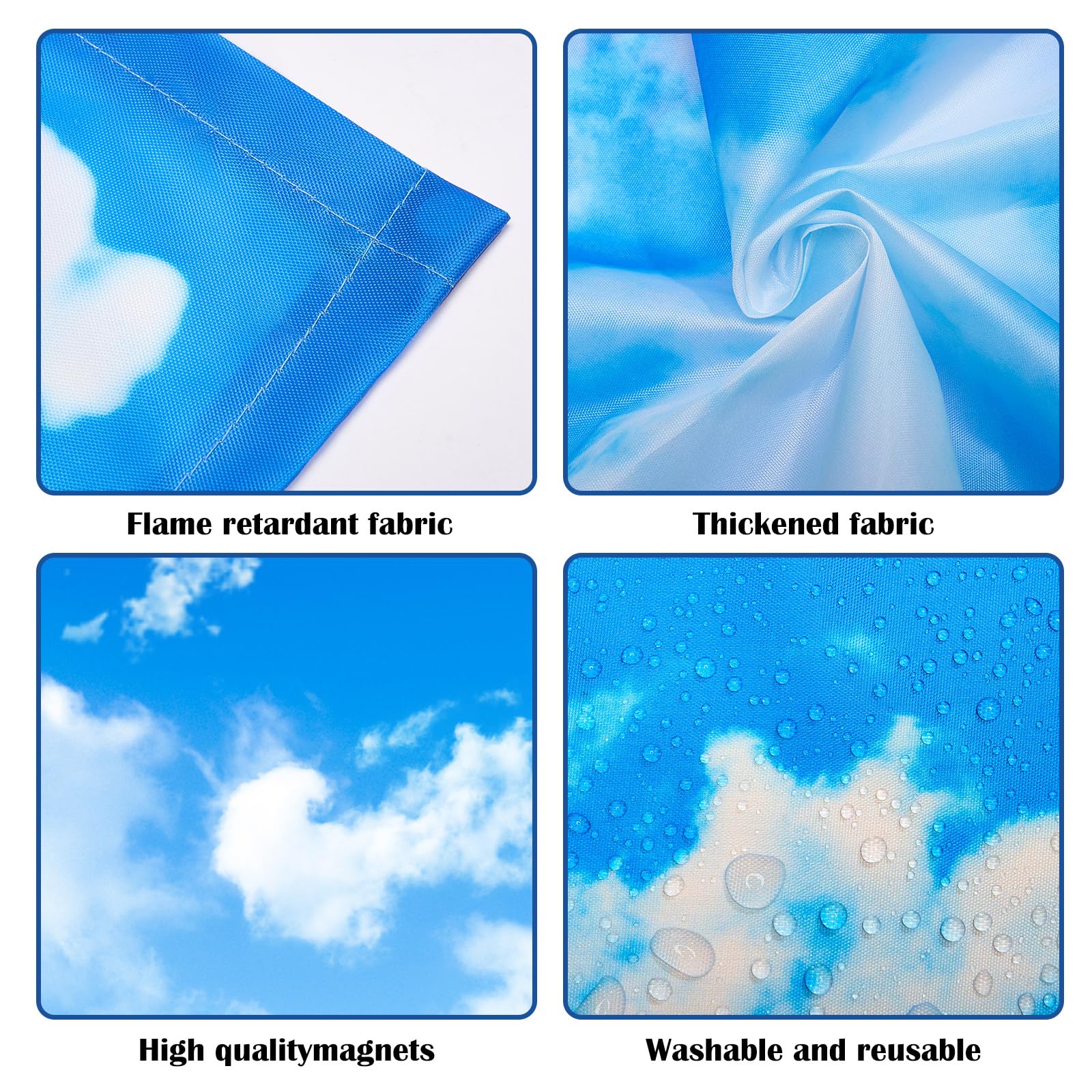 ANGSYLTH Fluorescent Light Covers - Magnetic Filters, 4x2 Feet, 2 Pack, Blue Skies & White Clouds