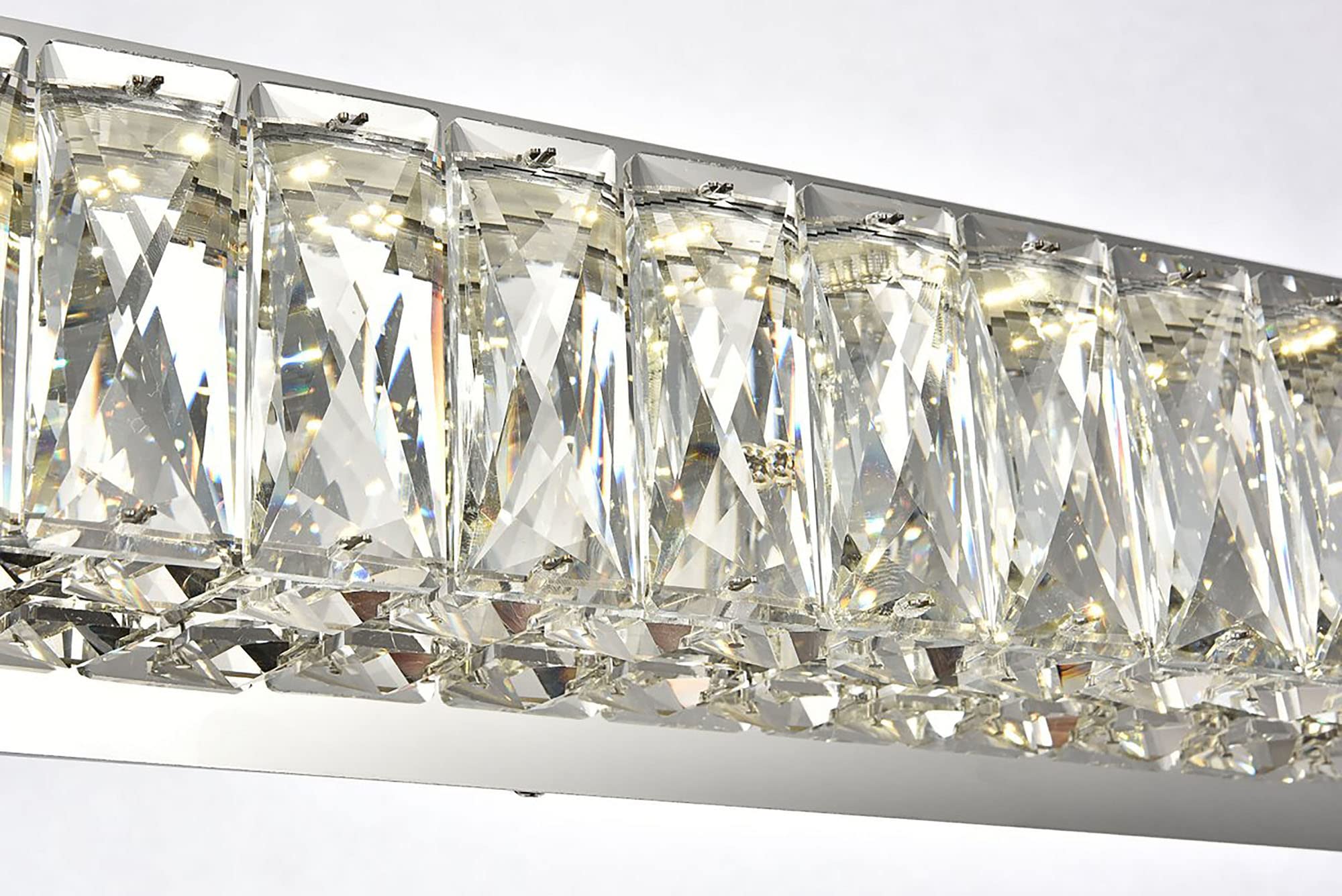 Elegant Decor Indoor Modern Monroe Integrated LED chip Light Chrome Wall Sconce Clear Royal Cut Crystal - 32x4.5