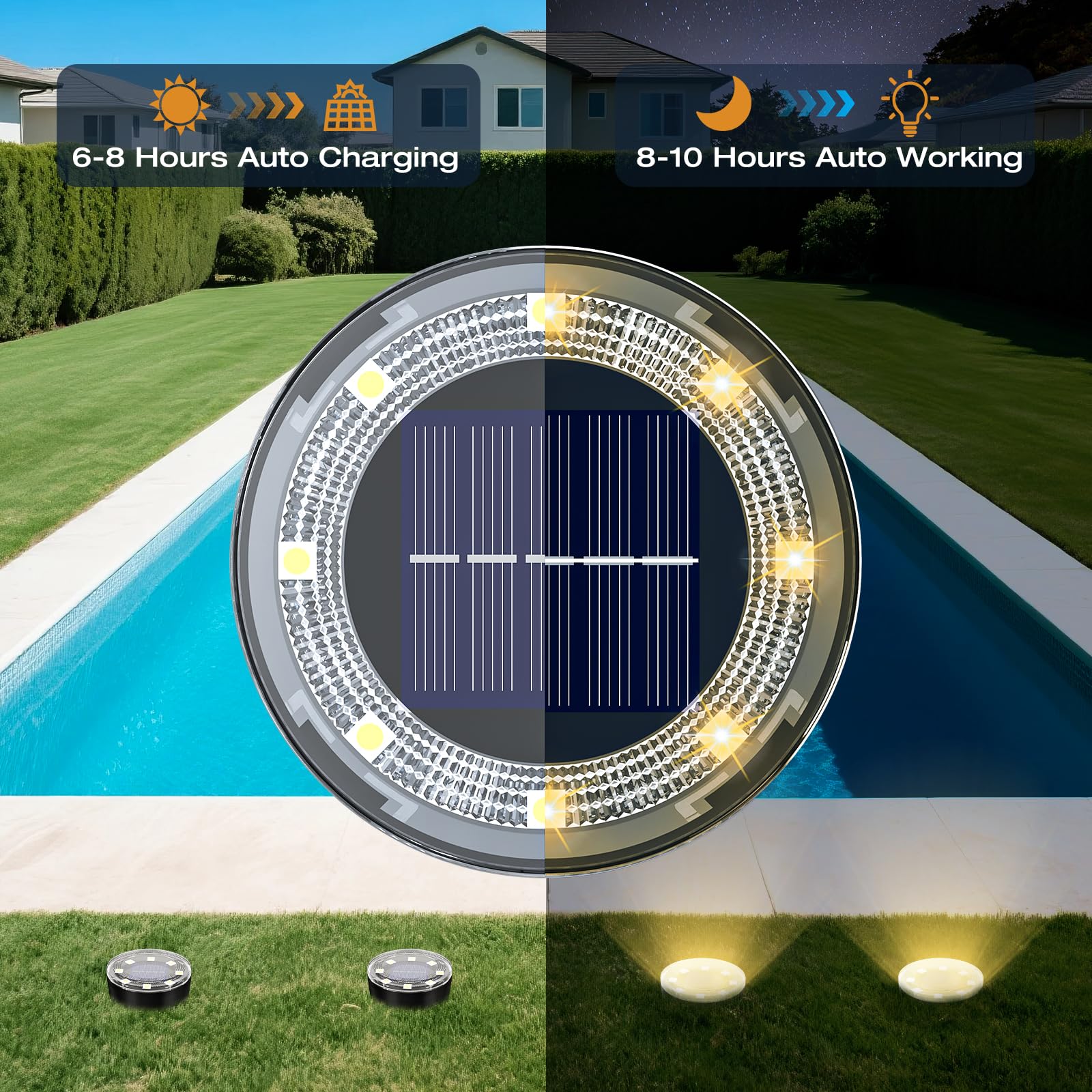 Vighep Mini Solar Ground Lights  12 Pack Solar Lights Outdoor Waterproof  Upgraded Led Flat Landscape Lighting For Outside Pathway Garden Patio Yard Driveway Warm White