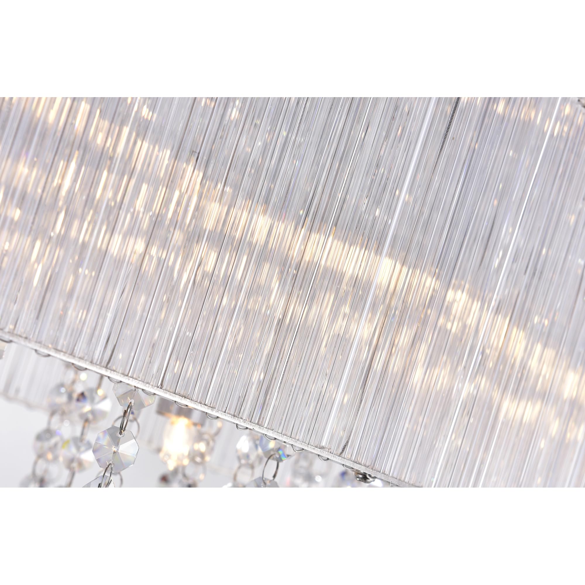 CWI Lighting Jacquimo 10 Light Drum Shade Metal Flush Mount Light in Chrome