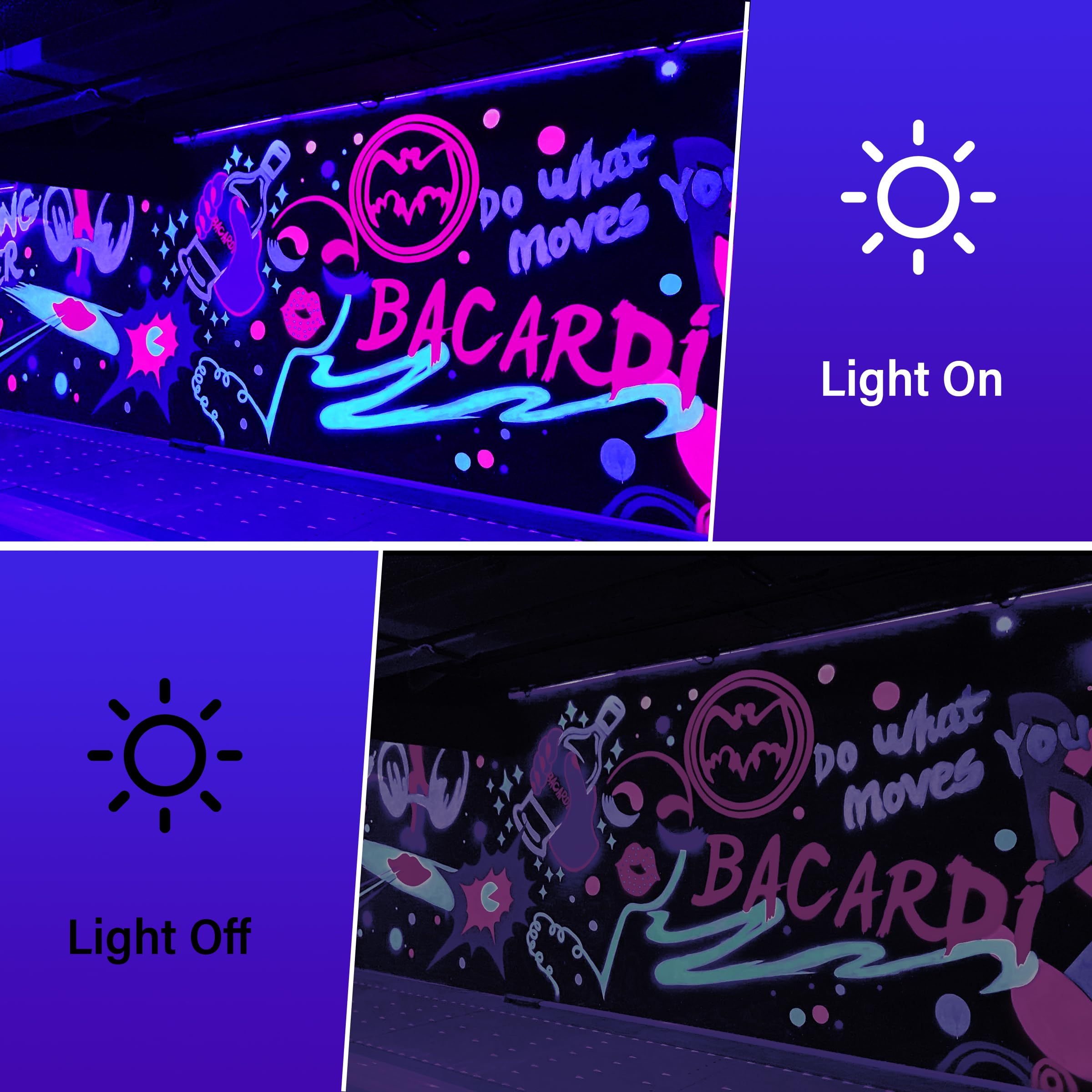 Qeeanmo Halloween Outdoor Blacklight Spotlight,12W Outdoor Black Lights for Glow Party,Purple LED Landscape Lighting for Yard Ga