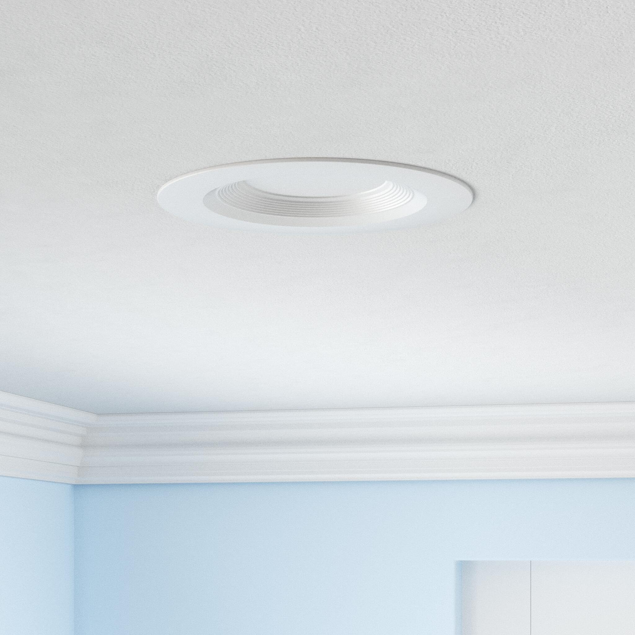 12 Pack 5/6 Inch 5Cct Led Recessed Lighting Retrofit, 2700K/3000K/4000K/5000K/6500K Selectable, Dimmable Can Lights With Baffle Trim, 12W=150W, High Brightness 1000Lm, Ic& Wet Rated, Etl&Fcc Certified