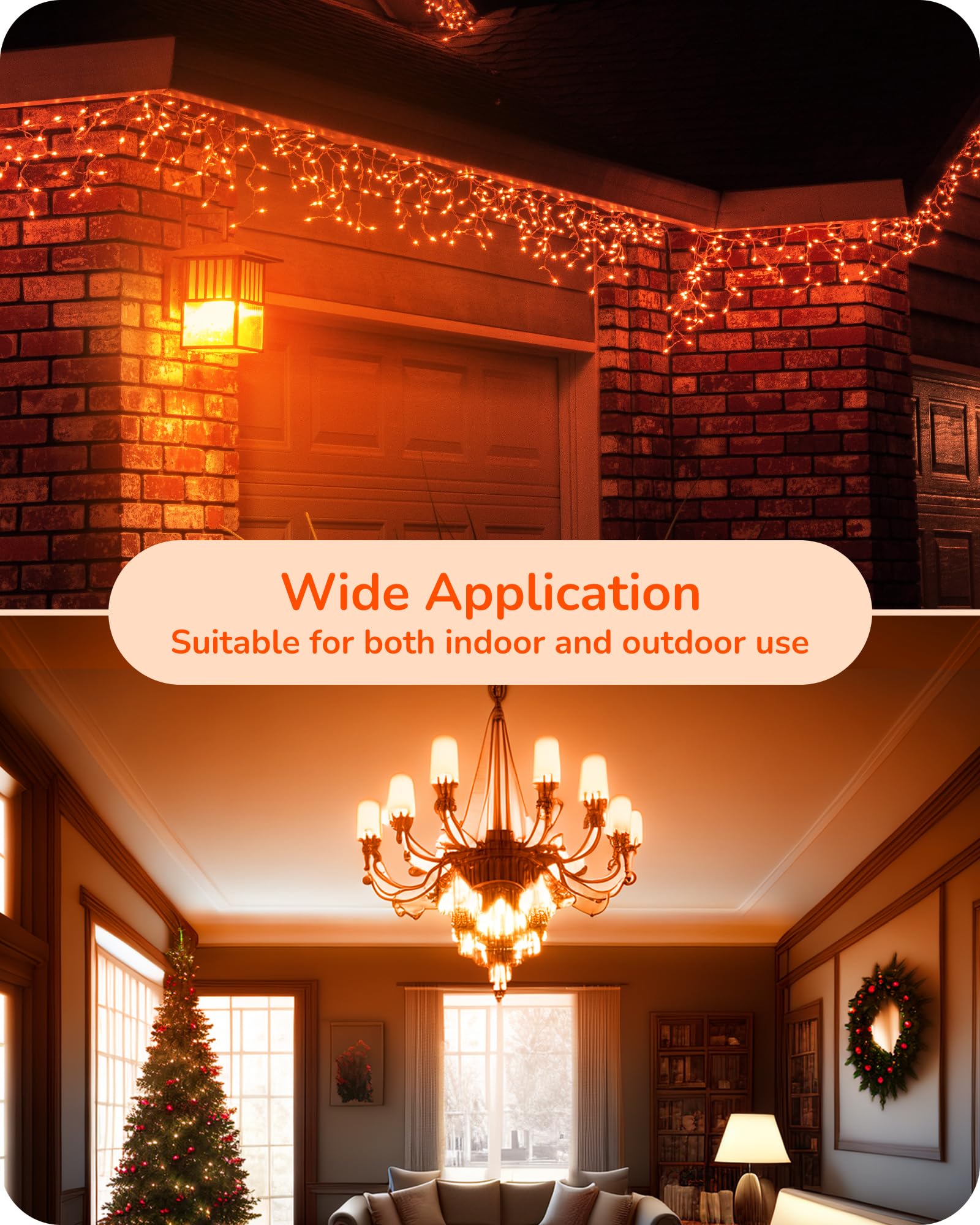 EDISHINE Halloween C35 Orange Dimmable LED Light Bulbs, E12 Candelabra Bulbs, 60 Watt Equivalent, LED Chandelier Bulb, Vintage C