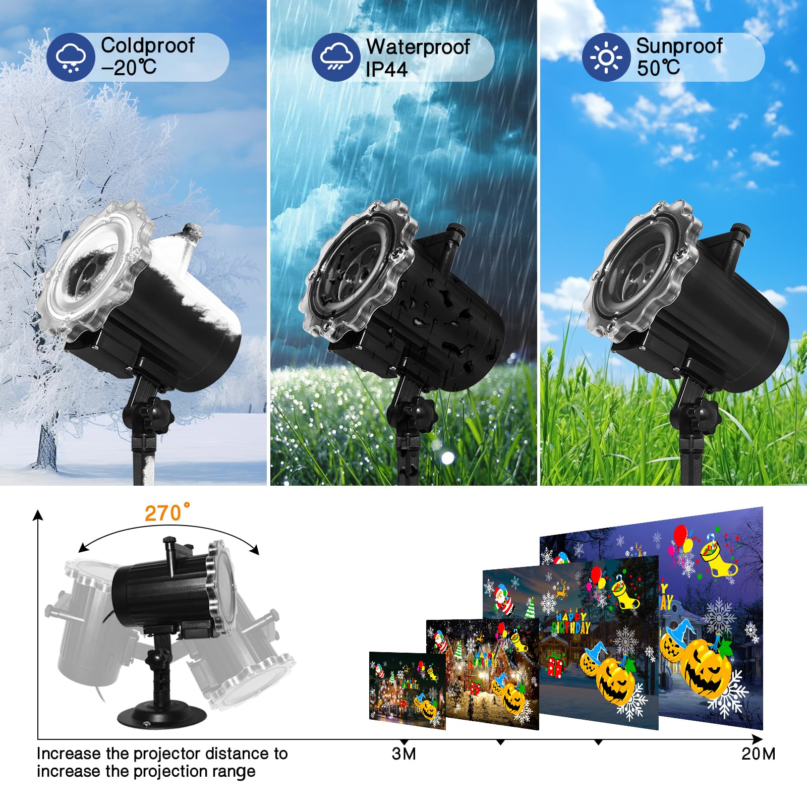 Christmas Decoration Mossndar Christmas Projector Light Outdoor 64 Hd Patterns Holiday Projector Light With Remote Control Waterproof Landscape Lamp Projector For Garden Patio Party New Year Xmas Gift