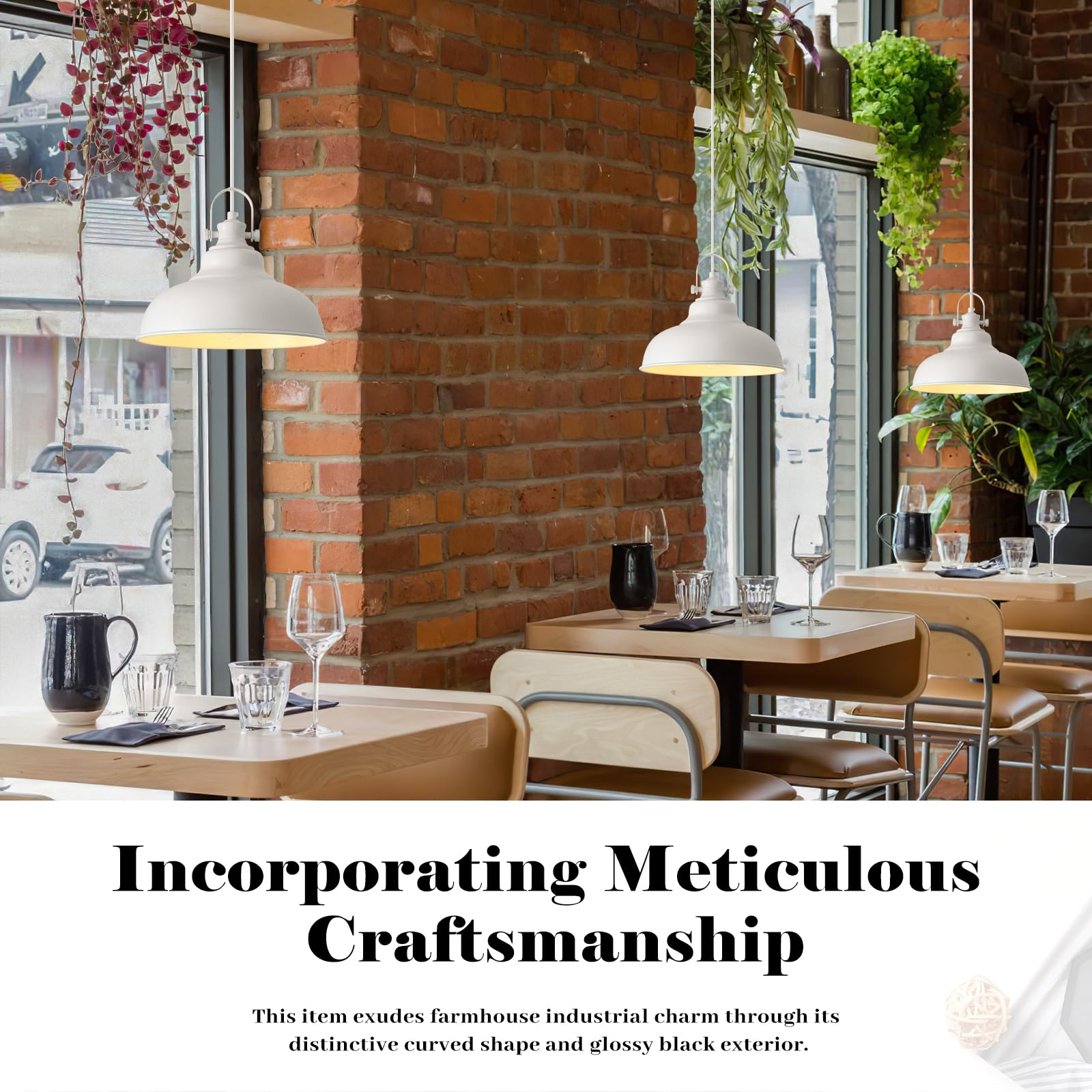 Guihualove White Pendant Lights Kitchen Island, 2 Pack Kitchen Island Lighting, Farmhouse Pendant Light Fixtures (11.41'' W), Is