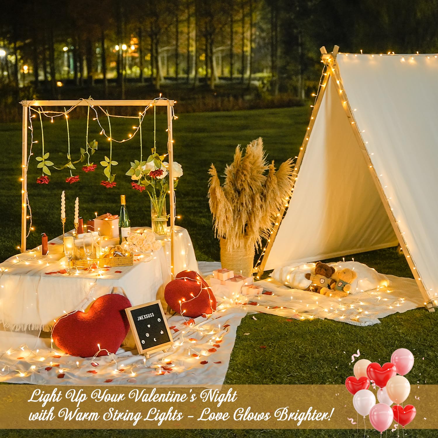 JMEXSUSS Christmas String Lights 600 LED Warm White Outdoor Waterproof 8 Modes Model EXS-S-0600