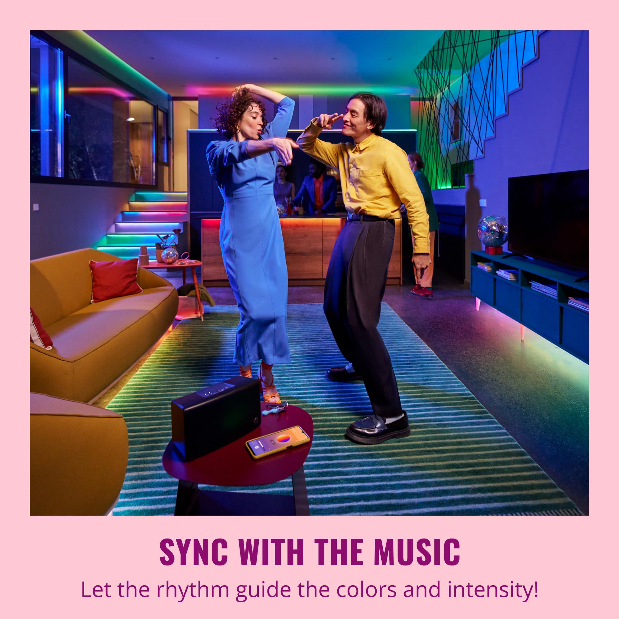 Wiz Smart Flex Strip- 32.8 Ft, 16 Million Colors + Shades Of White, Dynamic Light Scenes, Connects To Your Wi-Fi, Voice/App Cont