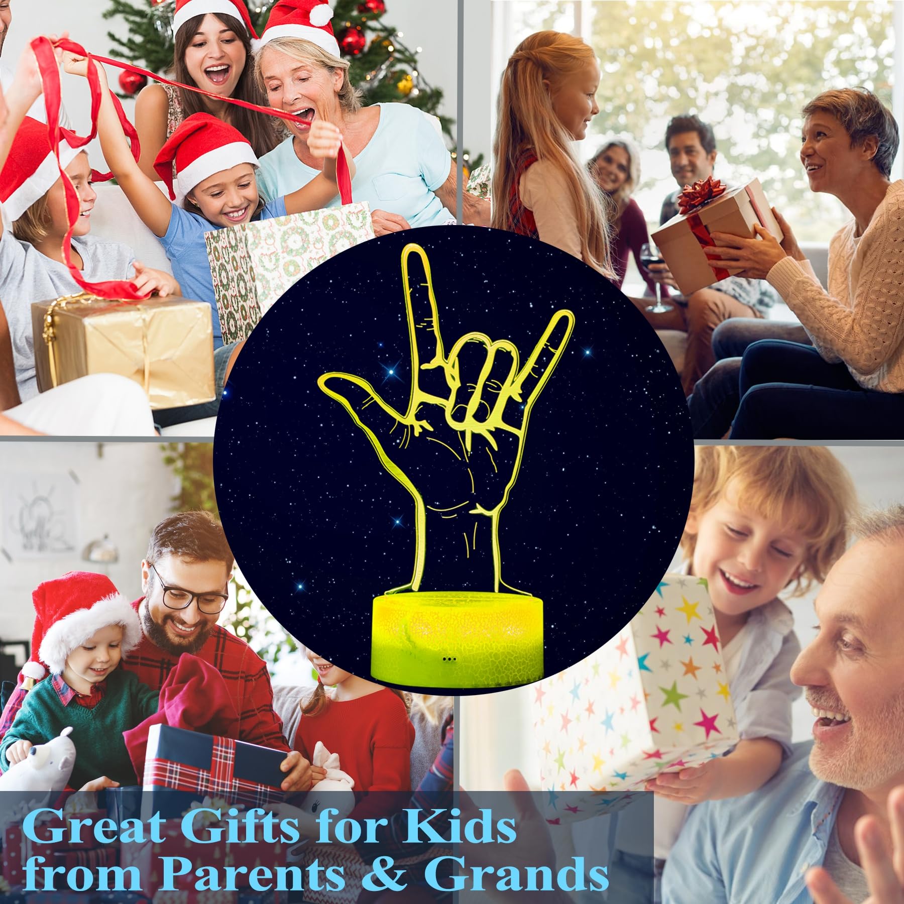 POSSHE 3D Illusion Lamp - I Love You Night Light, 16 Colors, Remote Control, Dimmable, Perfect for Room Decoration, Holiday Gifts