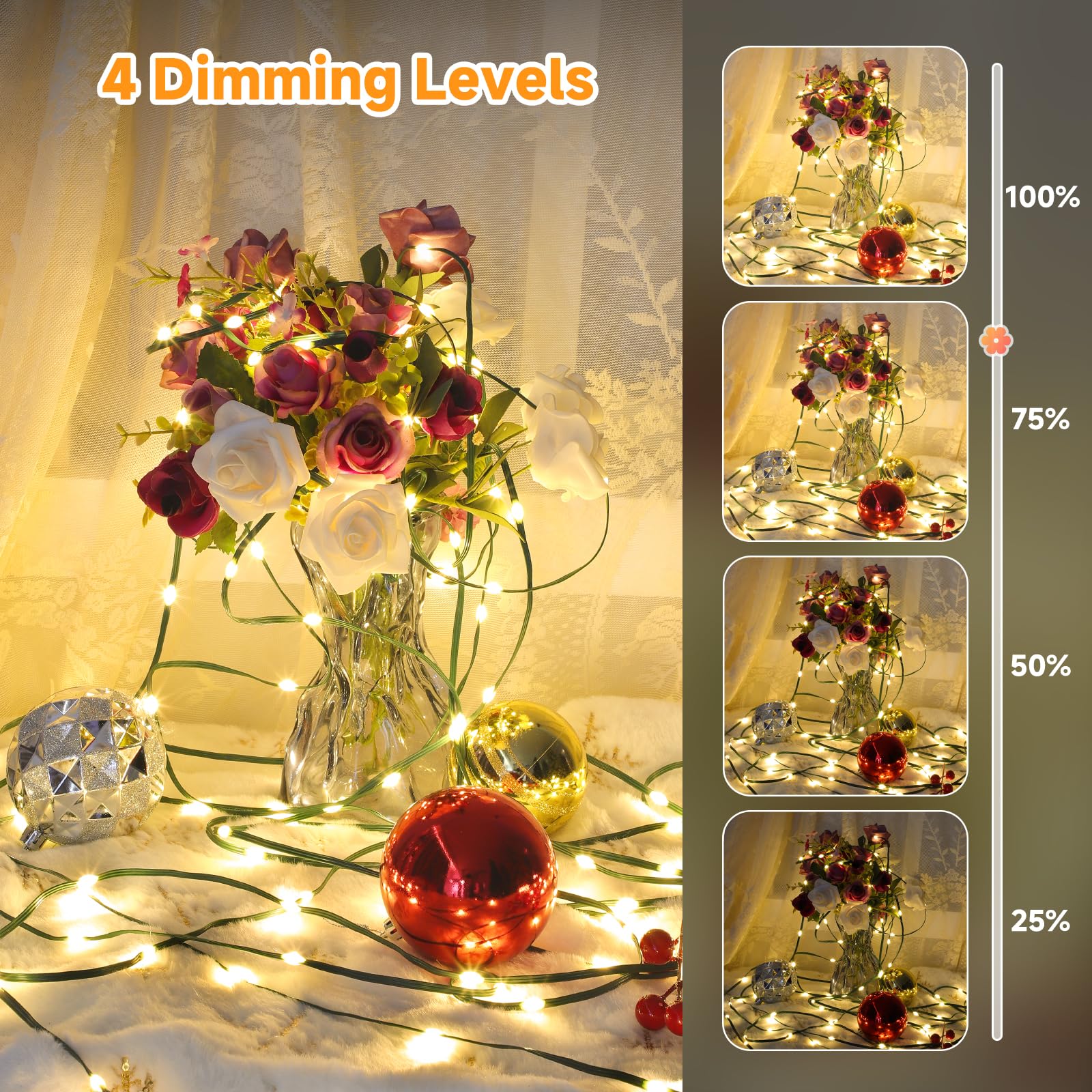 Mlambert 1200 Led Christmas Lights 394Ft  Outdoor Waterproof Dimmable Fairy Lights With Remote  8 Modes Indoor Lighting For Holiday D?Cor  Warm White