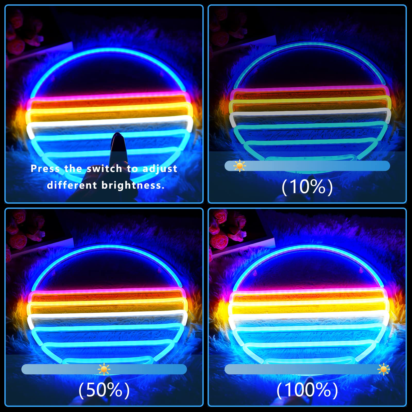 Imegina Sunset Neon Sign - Dimmable Led Wall Decor For Bedroom, Man Cave, Party, 12.6X12.