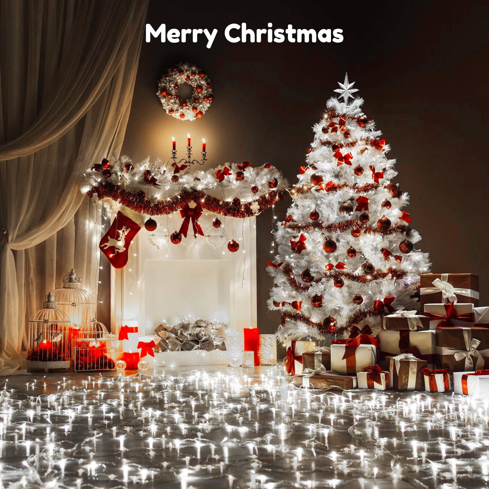 Blctec Christmas Lights 300 Led 108Ft, Christmas String Lights With 8 Modes, Connectable Plug In, Ip44 Waterproof, Ul Listed And