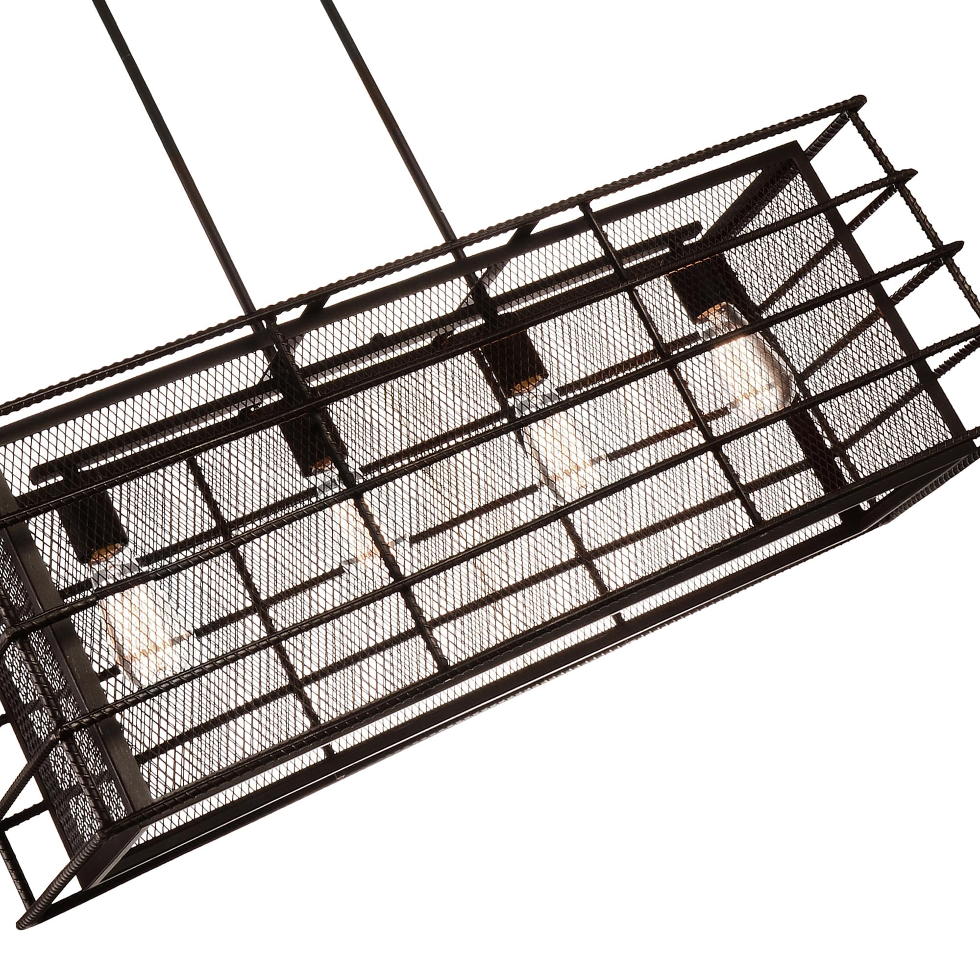 CWI Lighting Darya 4 Light Down Contemporary Metal Chandelier in Brown